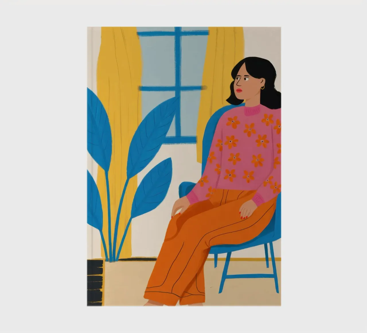 Muse in the Orange Chair notebook by Ink Pulse