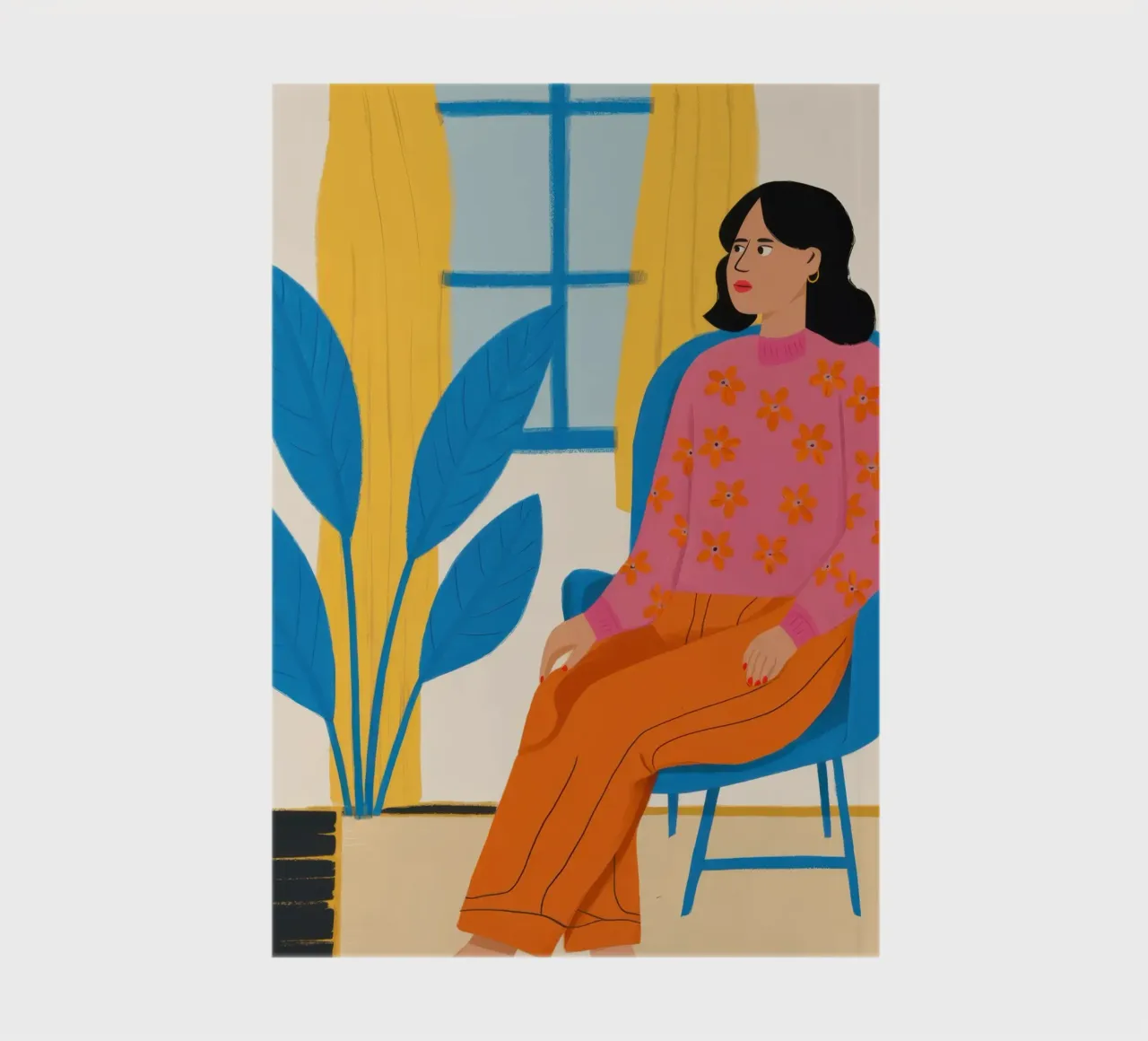 Muse in the Orange Chair notebook by Ink Pulse
