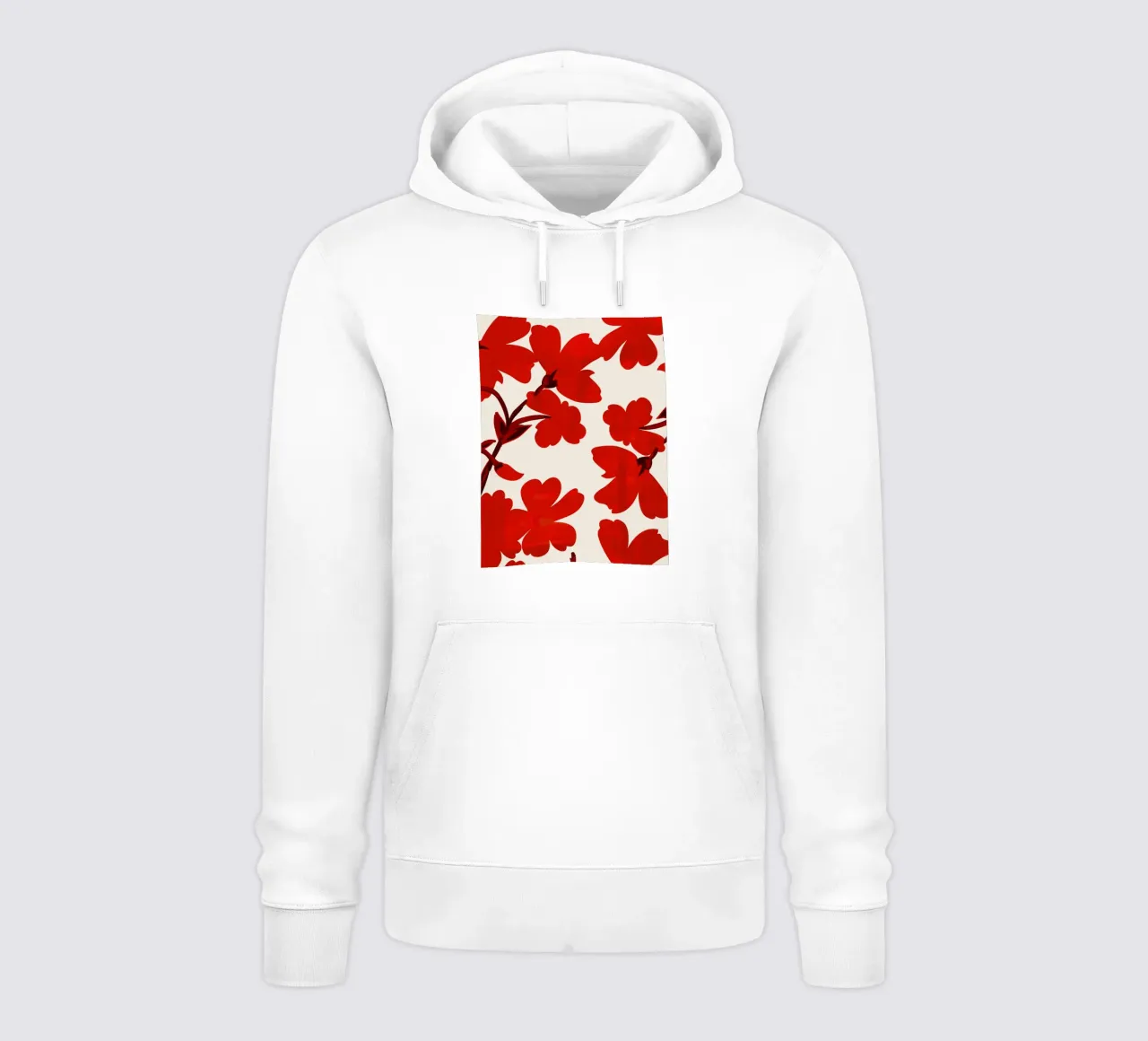 Fiori rossi felpa con cappuccio da ThingDesign