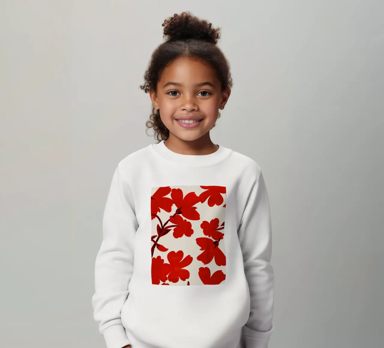 Fiori rossi felpa bambino da ThingDesign