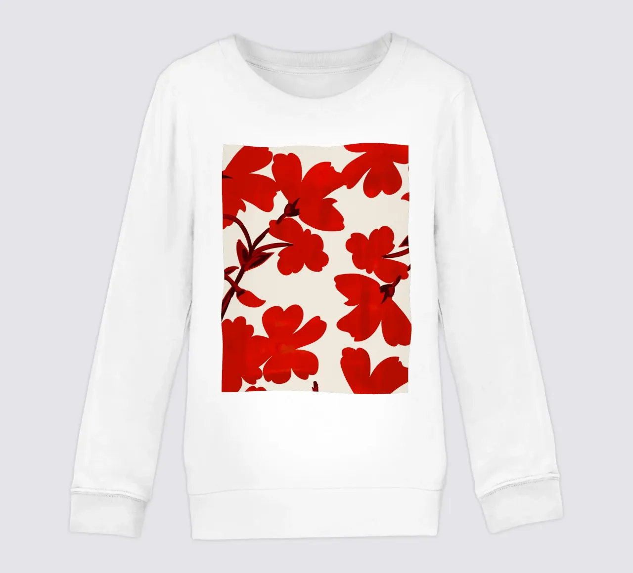 Fiori rossi felpa bambino da ThingDesign