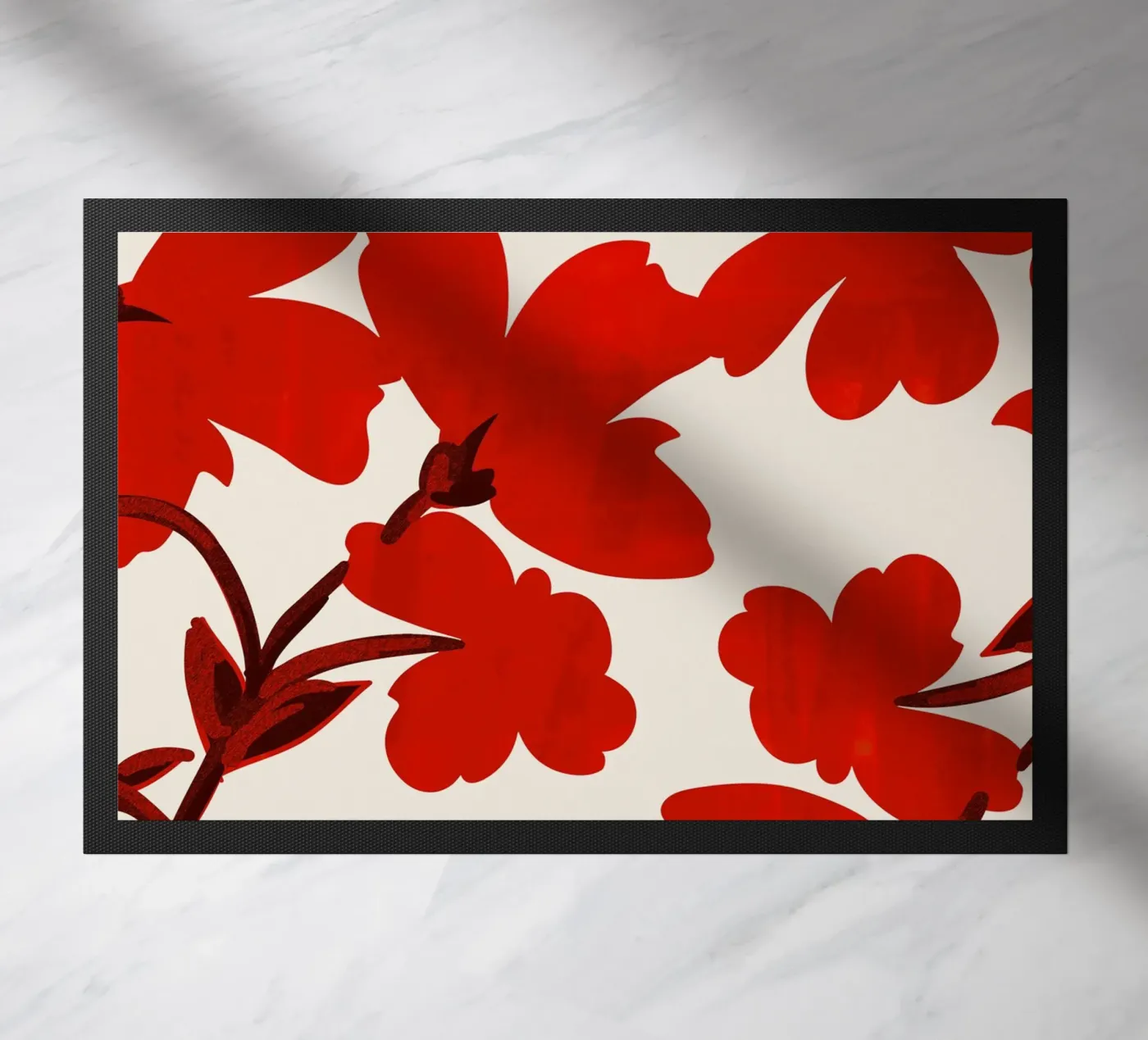 Rote Blumen Fußmatte von ThingDesign