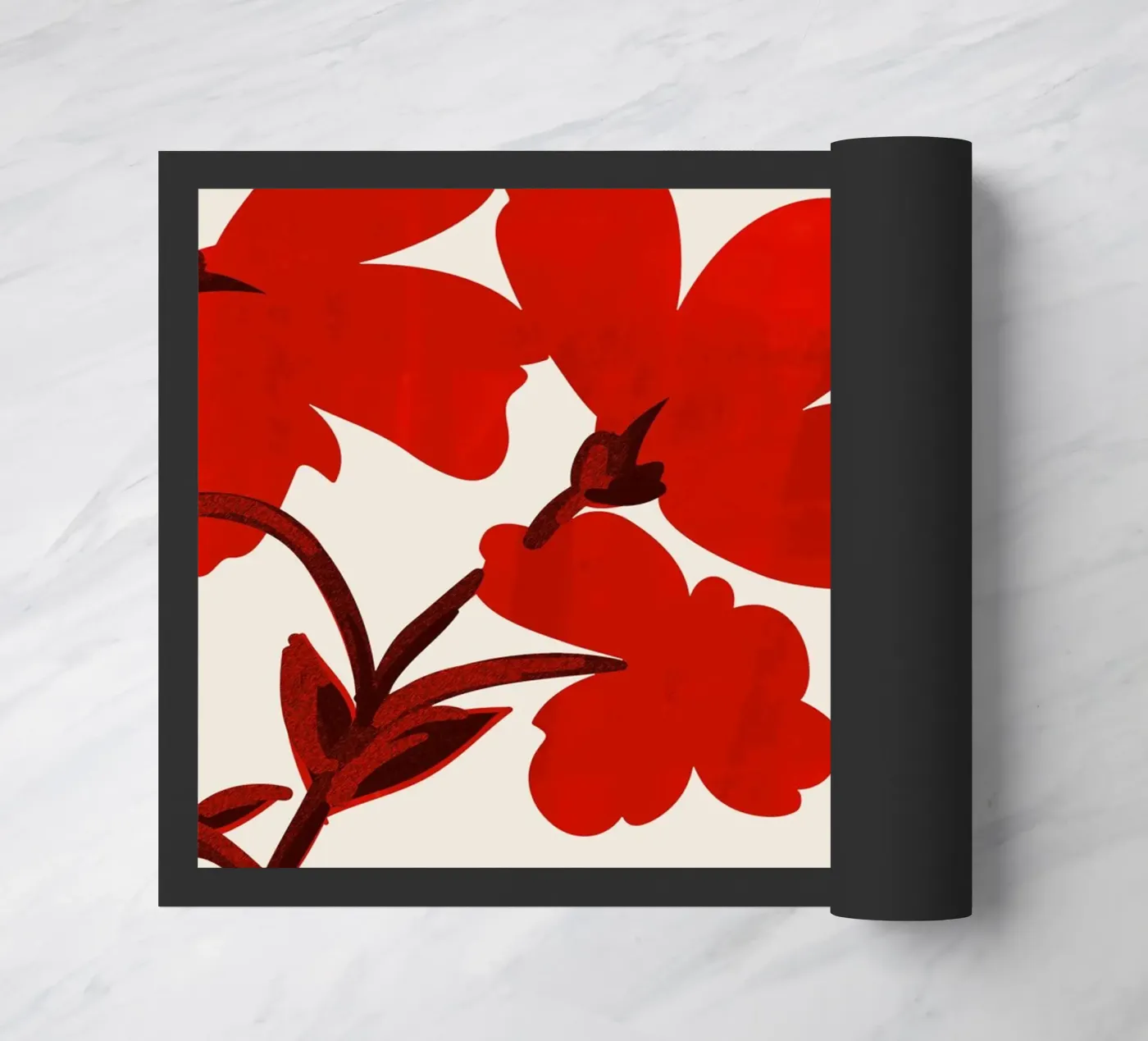 Rote Blumen Fußmatte von ThingDesign
