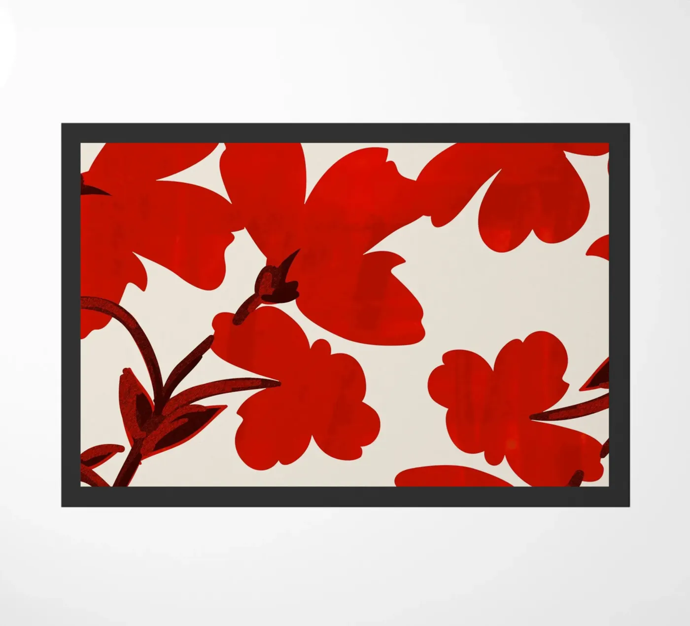 Rote Blumen Fußmatte von ThingDesign