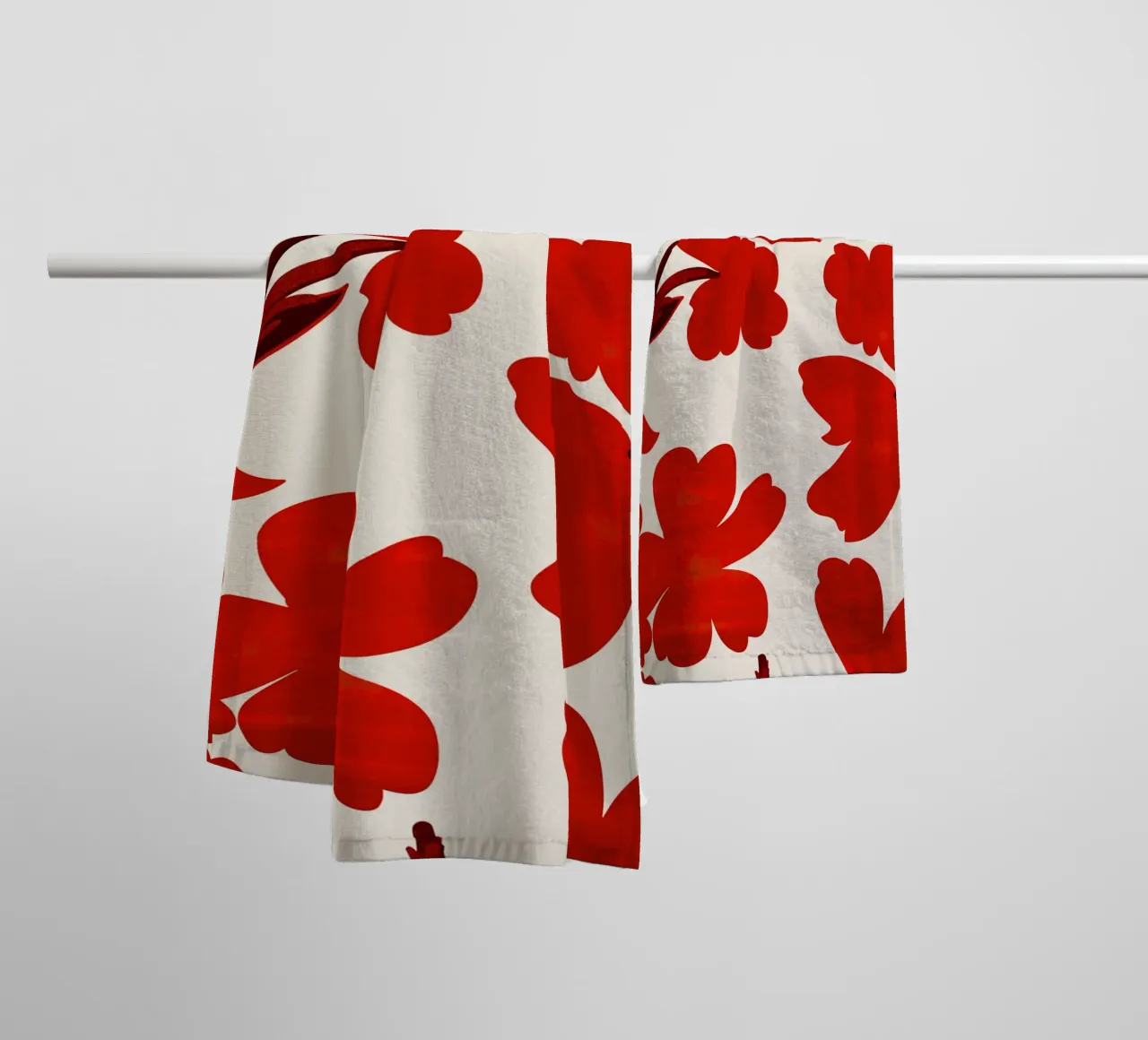 Fiori rossi asciugamano da bagno da ThingDesign