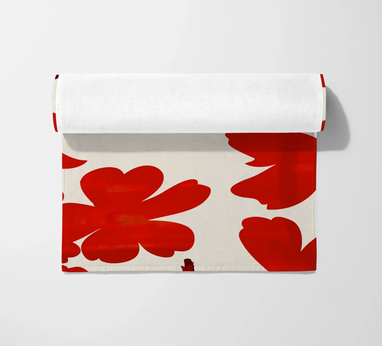 Red Flowers beach towel by ThingDesign