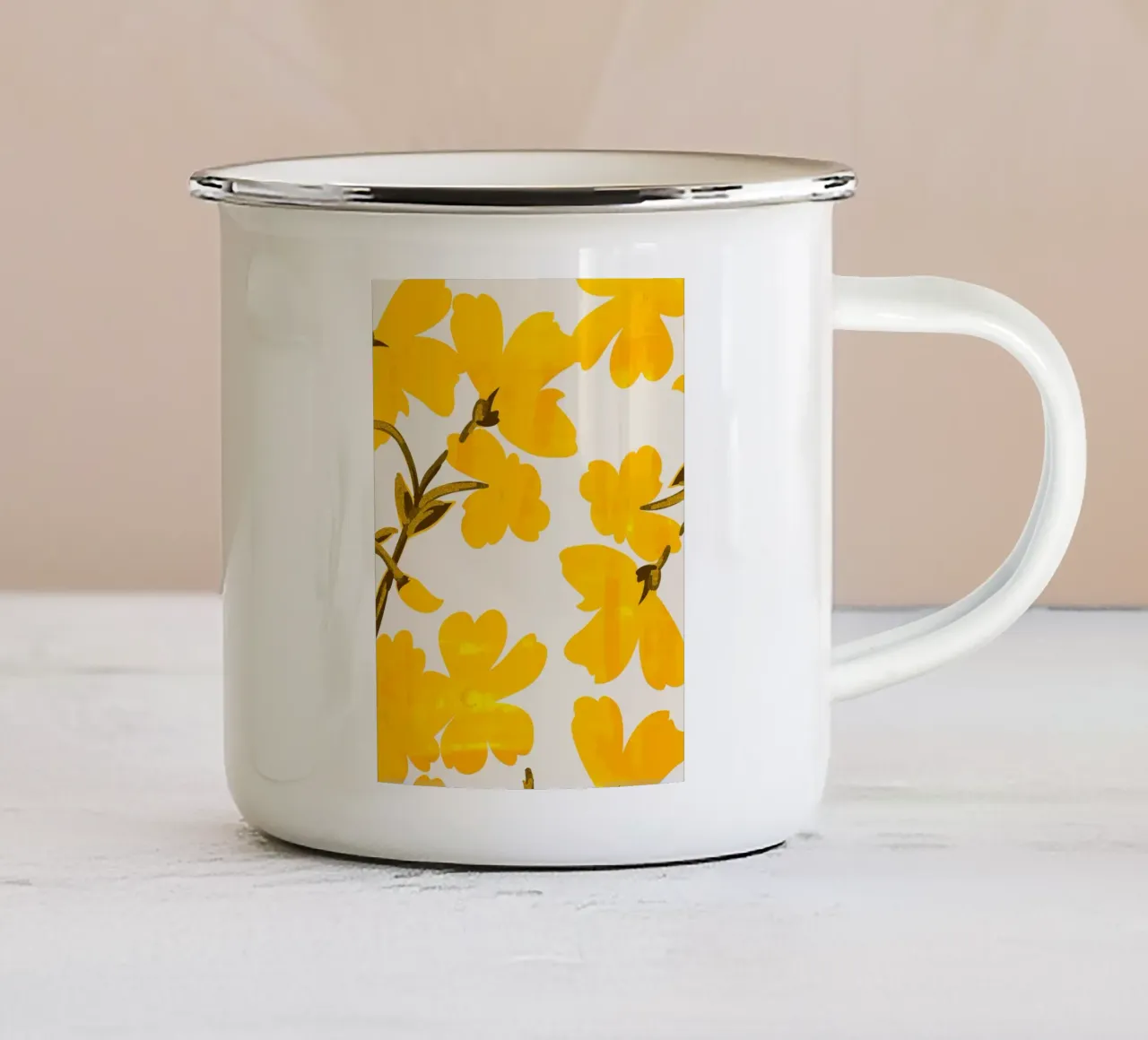 Fiori gialli tazza in smalto da ThingDesign