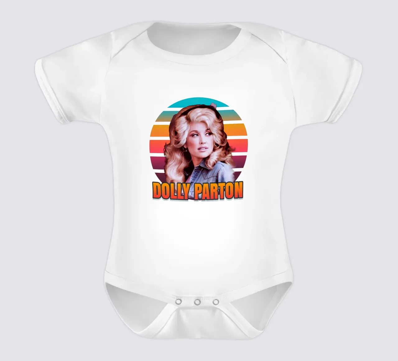 Dolly Parton vintage style body neonato maniche corte da Lembayung art
