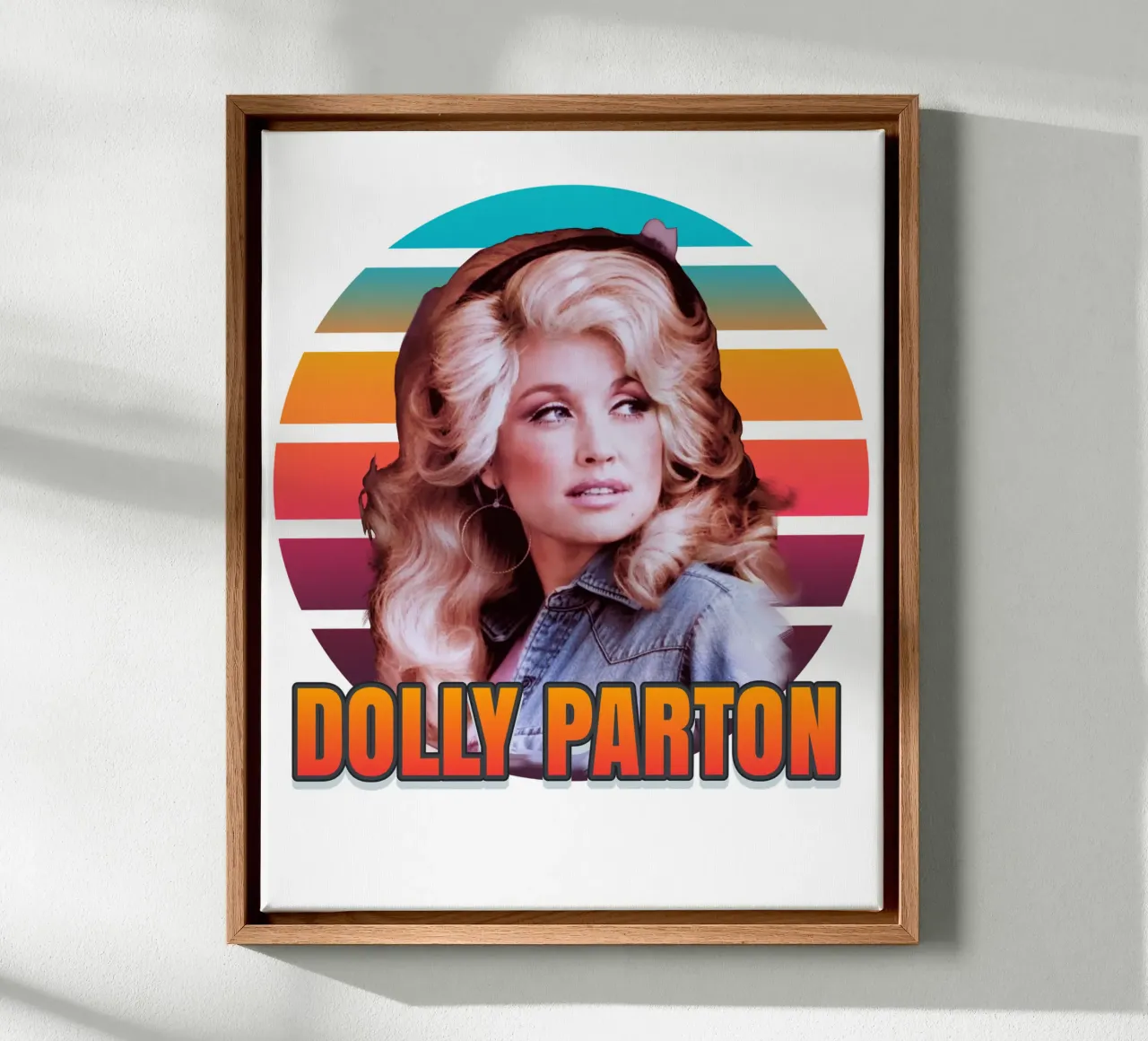 Dolly Parton vintage style tela con Cornice a cassetta da Lembayung art