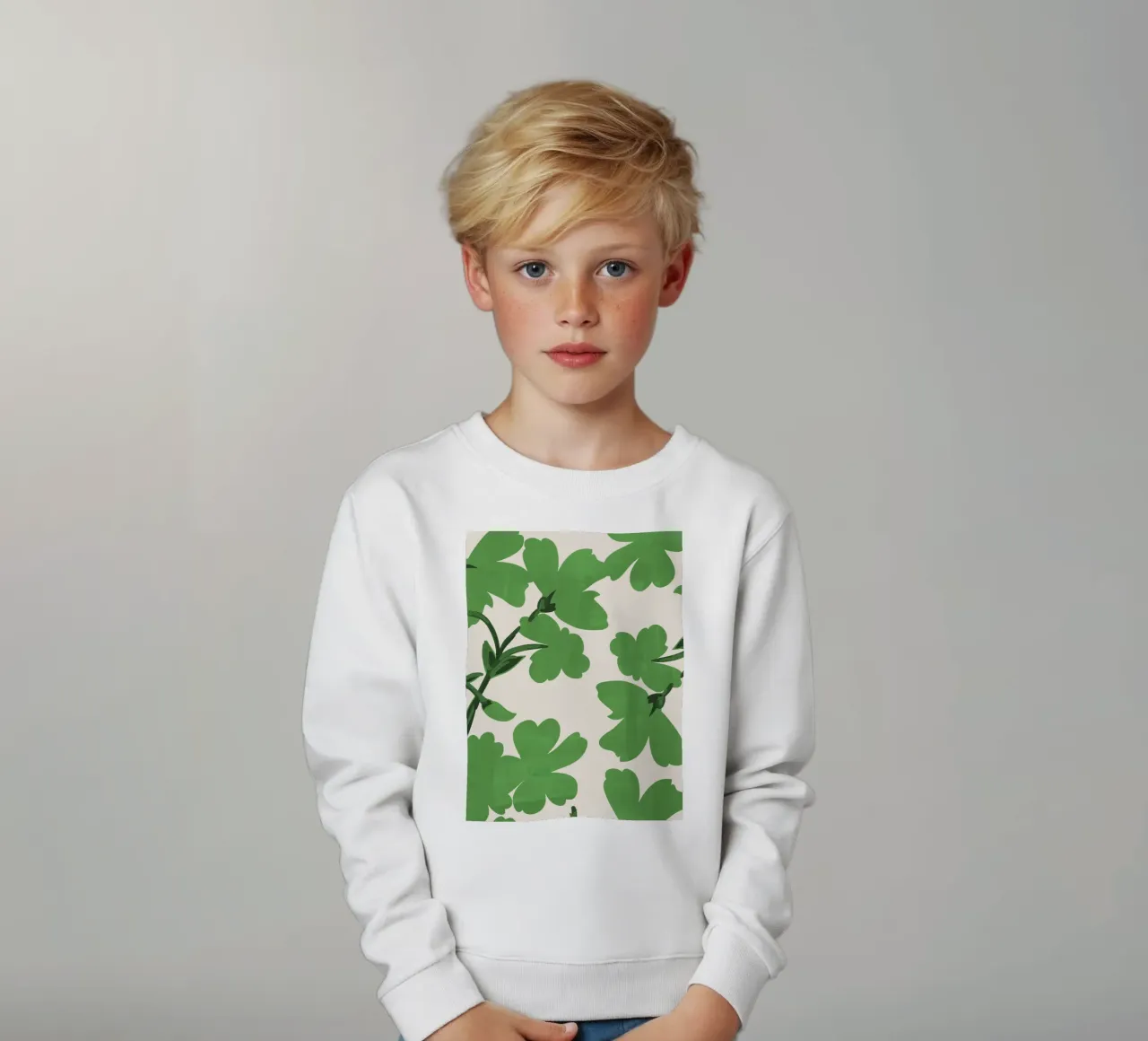 Fiori verdi felpa bambino da ThingDesign