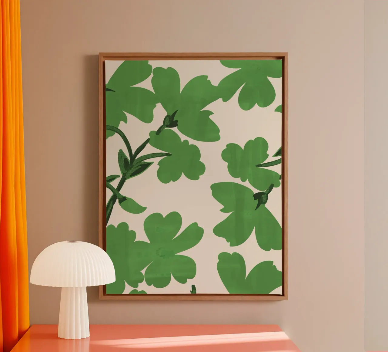 Fiori verdi tela con Cornice a cassetta da ThingDesign