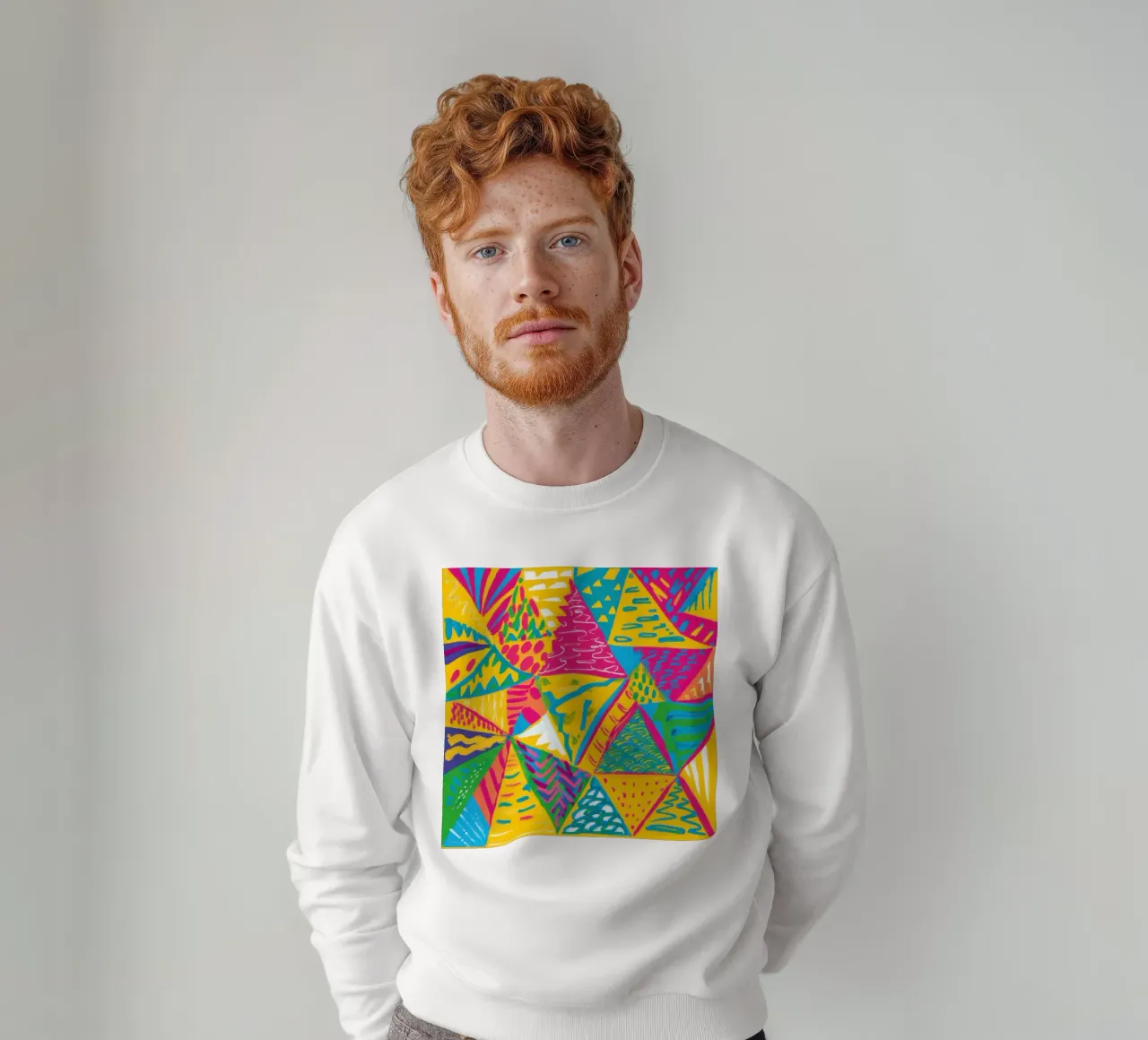 Explosión del triángulo de neón sudadera de Ink Pulse