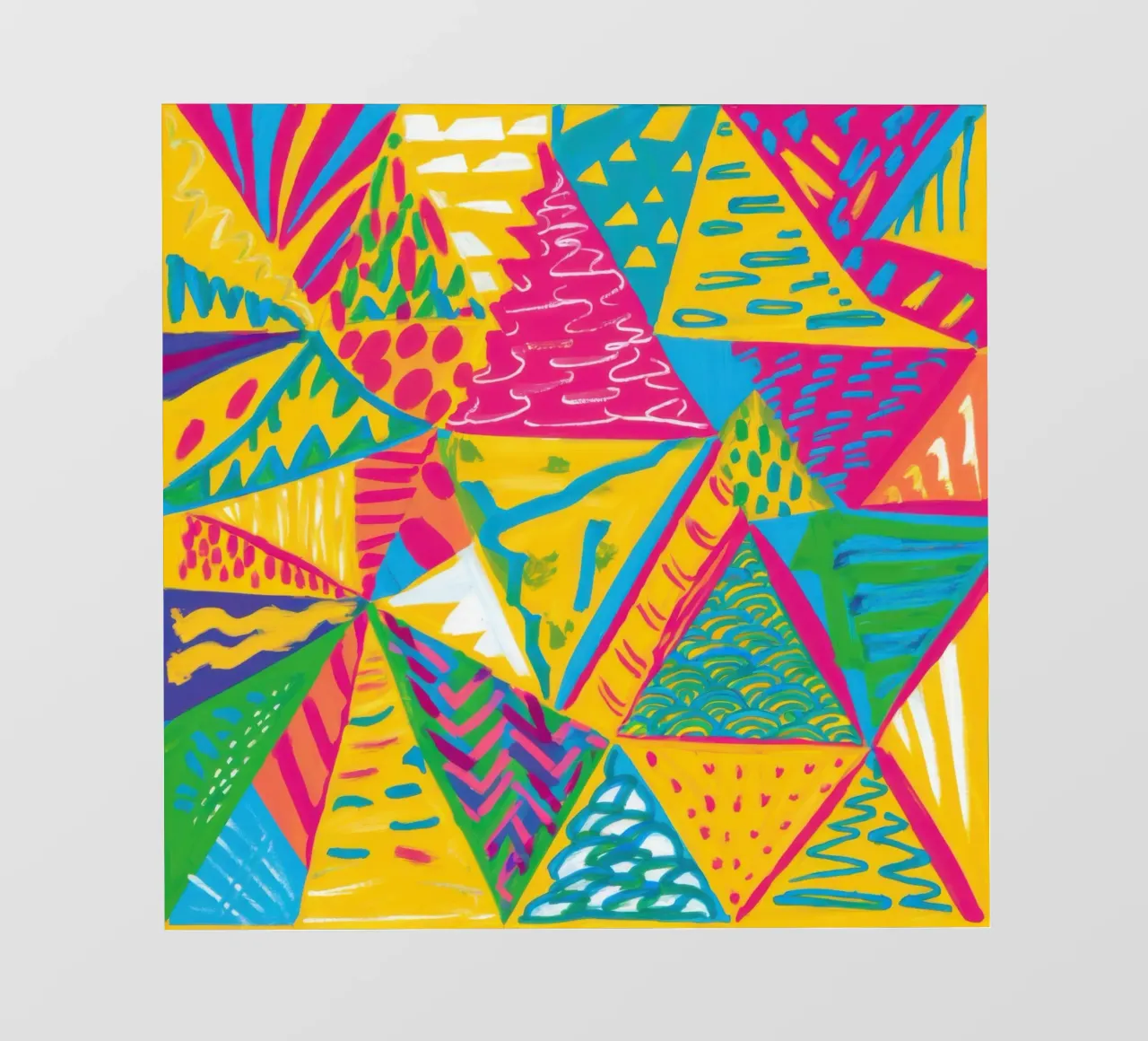 Neon Triangle Explosion photo wallpaper by Ink Pulse