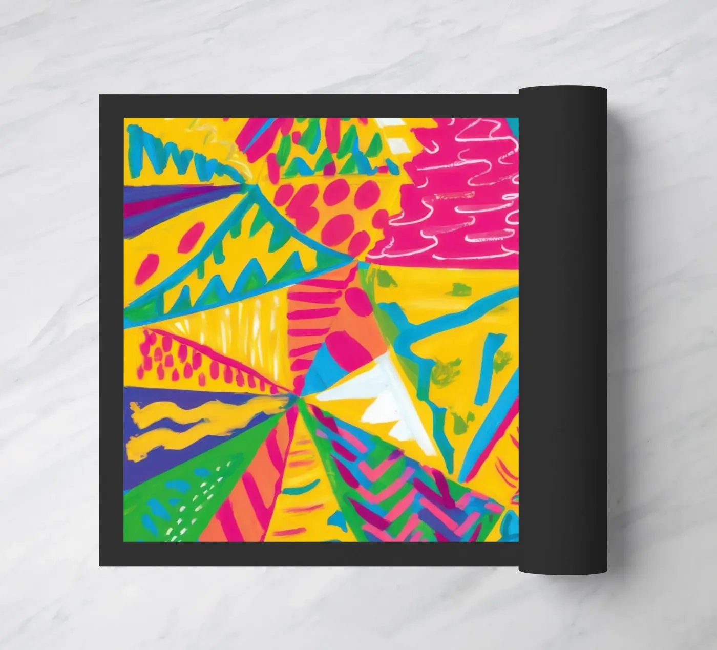 Neon Triangle Explosion deurmat van Ink Pulse