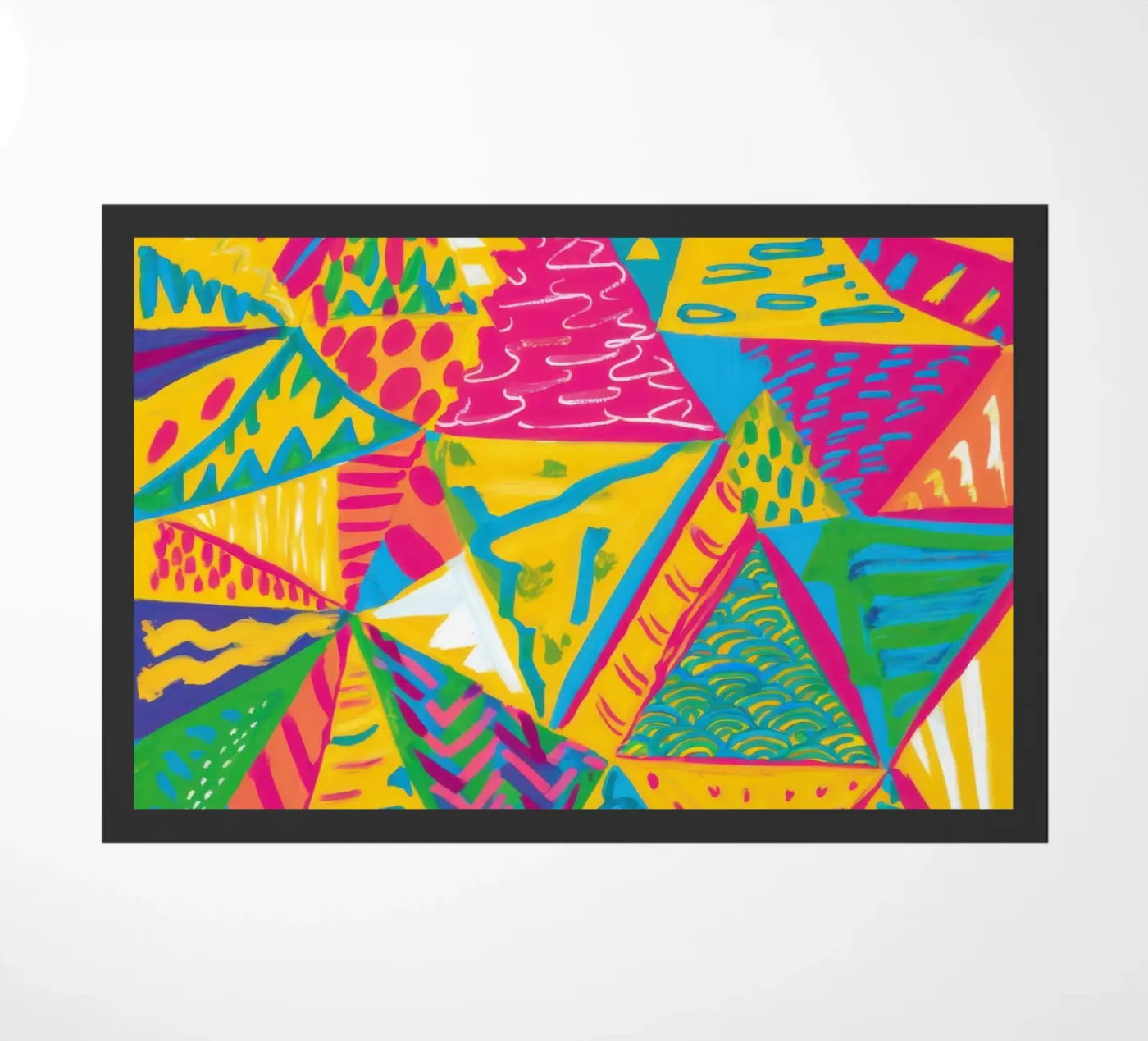 Neon Triangle Explosion deurmat van Ink Pulse