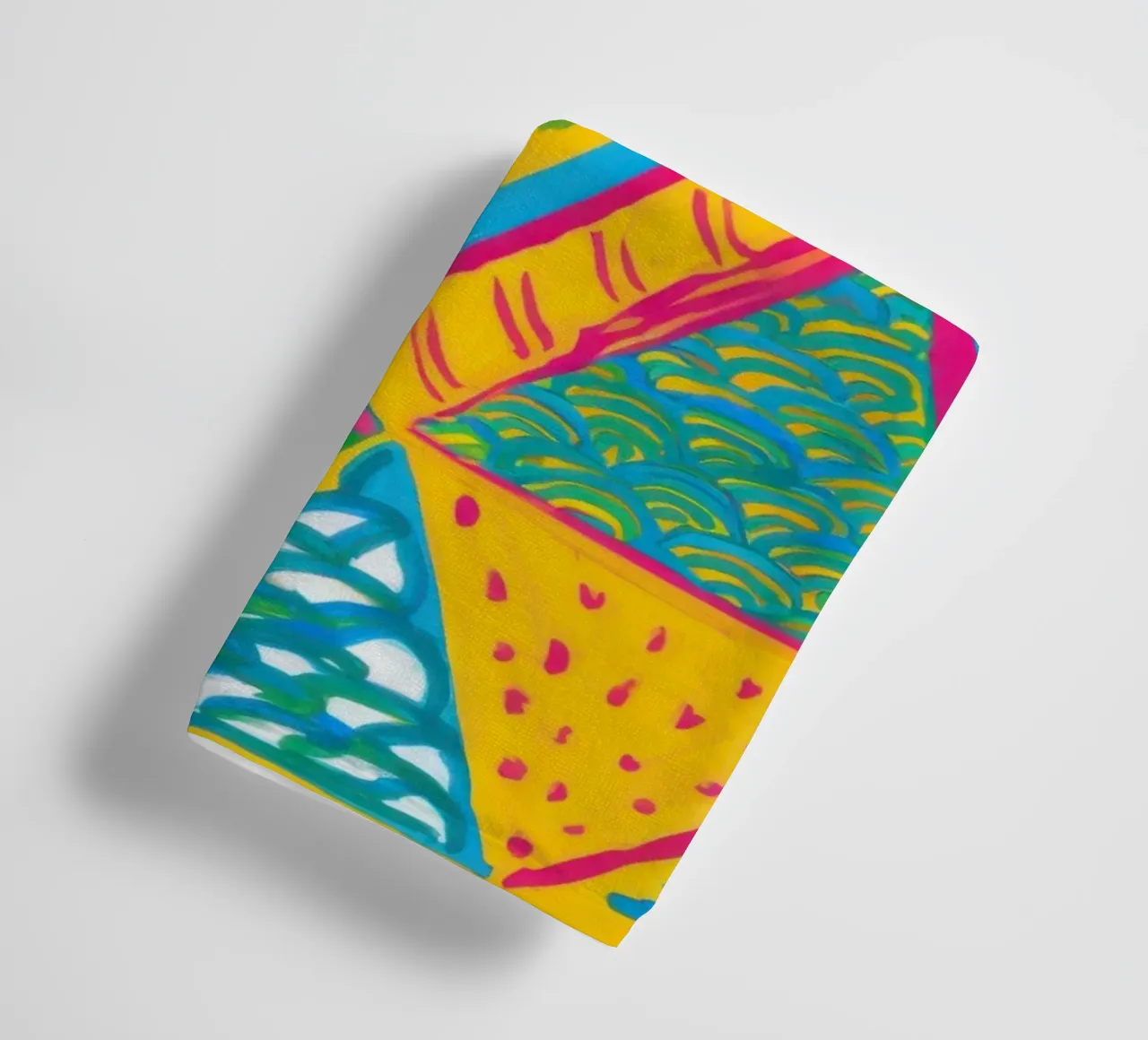 Neon Triangle Explosion towel by Ink Pulse