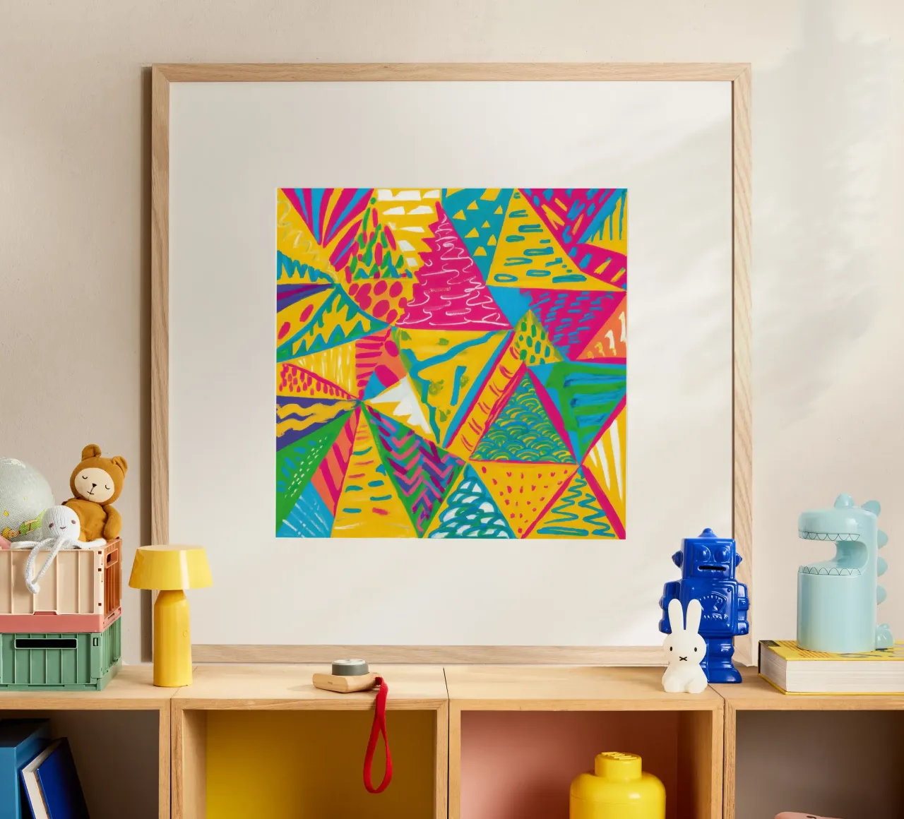 Neon Triangle Explosion hahnemühle by Ink Pulse