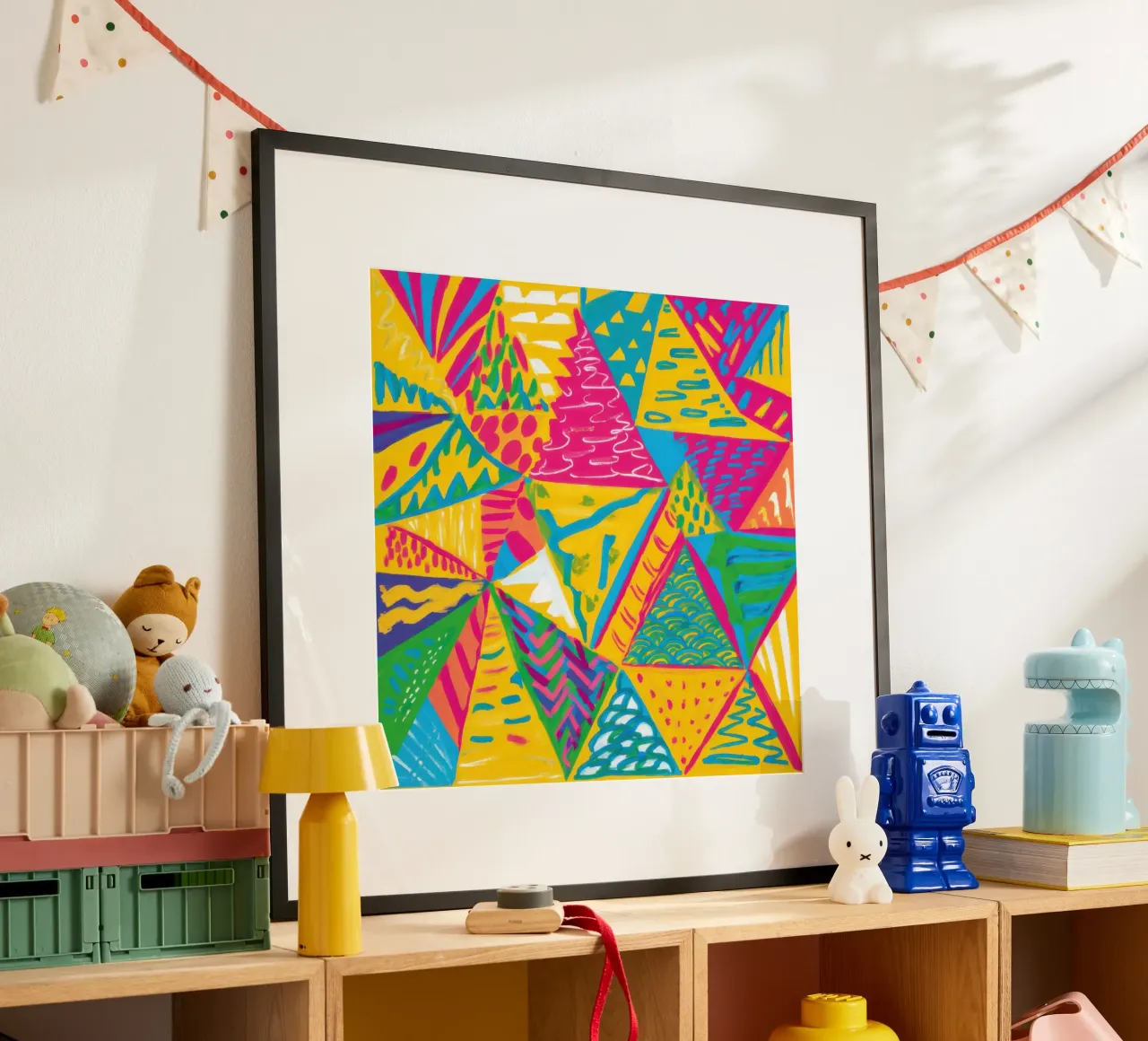 Neon Triangle Explosion hahnemühle by Ink Pulse