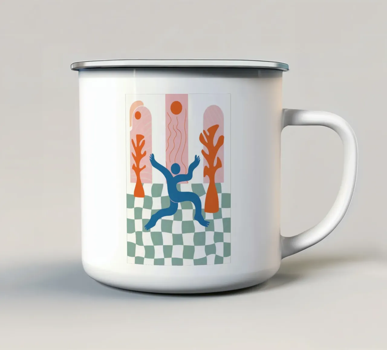 Liberazione del pavimento a scacchi tazza in smalto da Prism Ritual