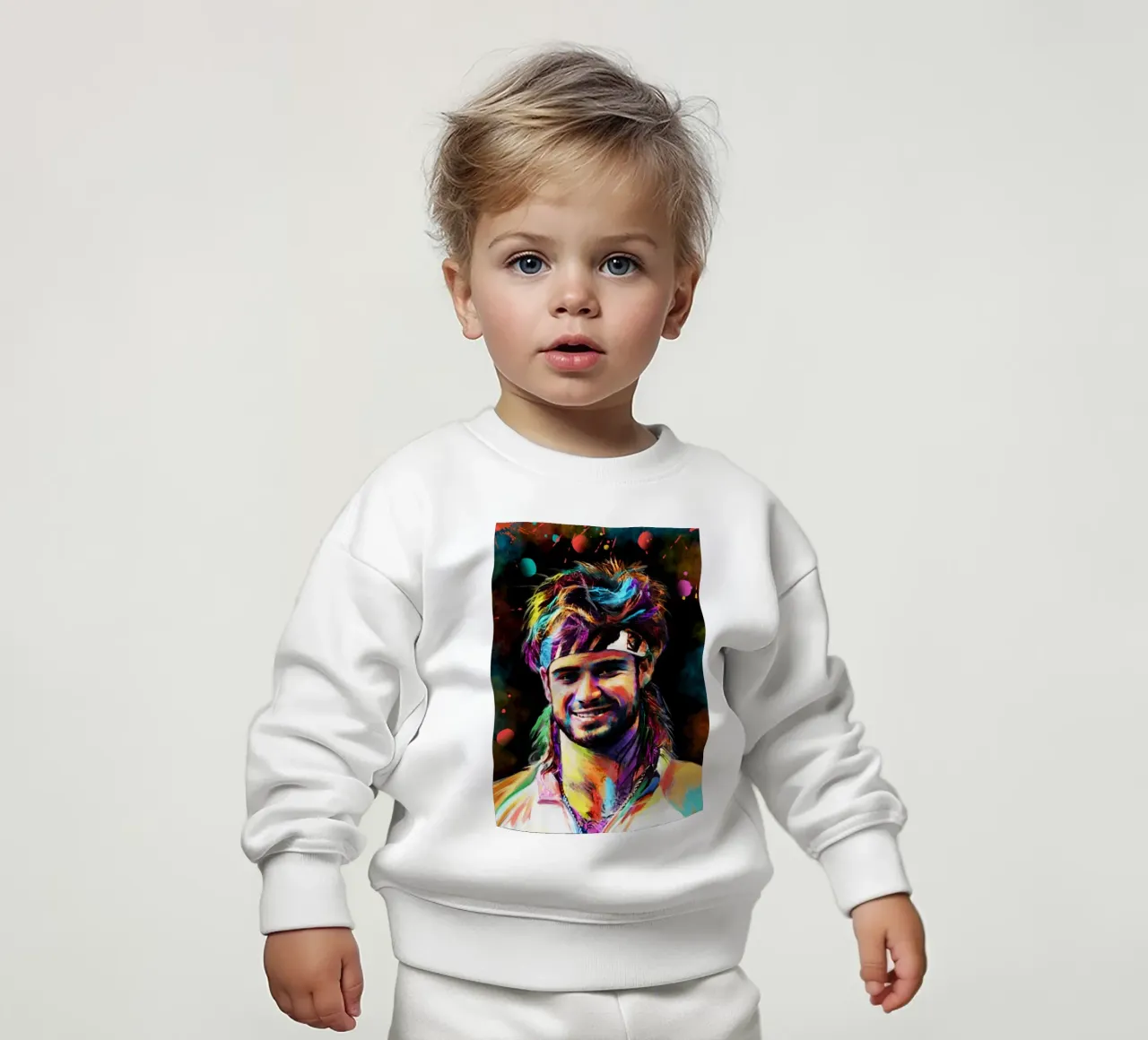 Andre Agassi abstract  colorful pop art portrait felpa neonato da Lembayung art