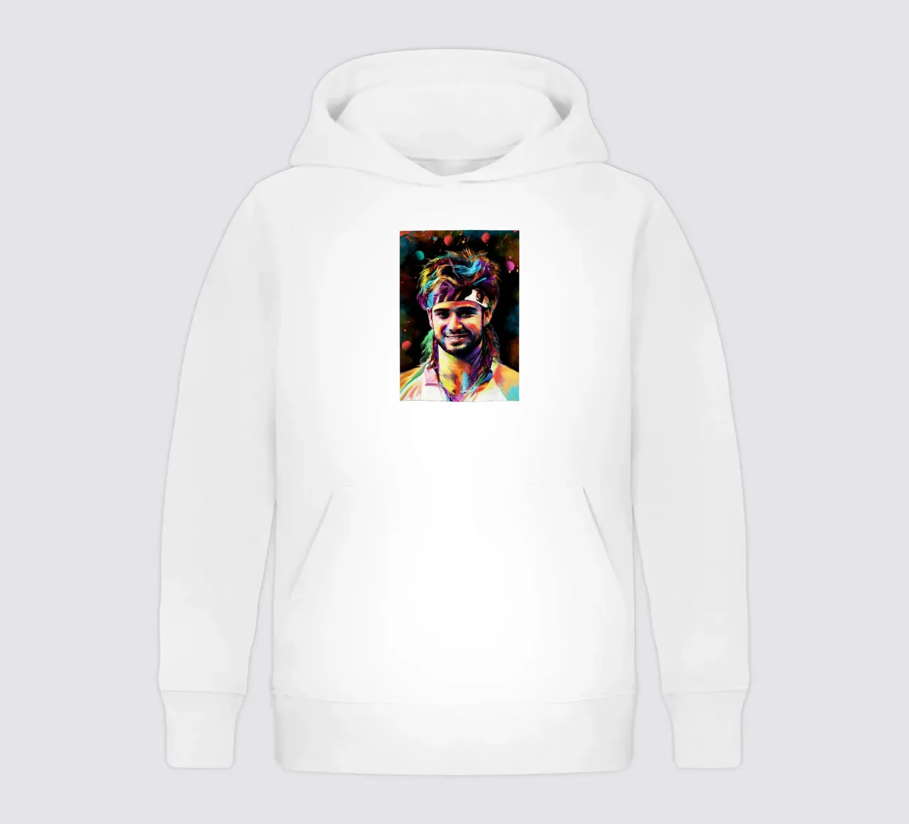 Andre Agassi abstract  colorful pop art portrait felpa bambino con cappuccio da Lembayung art
