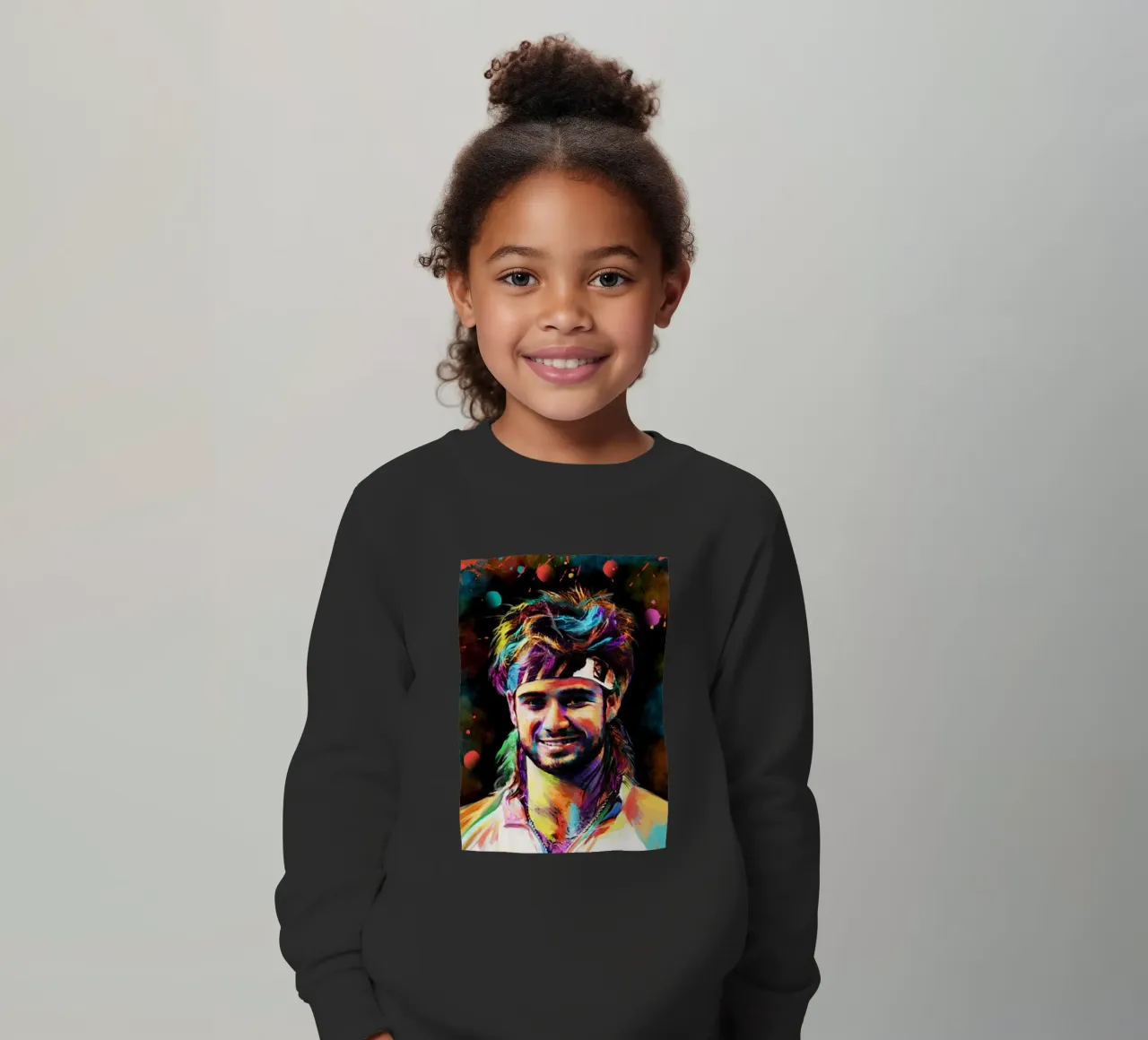 Andre Agassi abstract colorful pop art portrait felpa bambino da Lembayung art