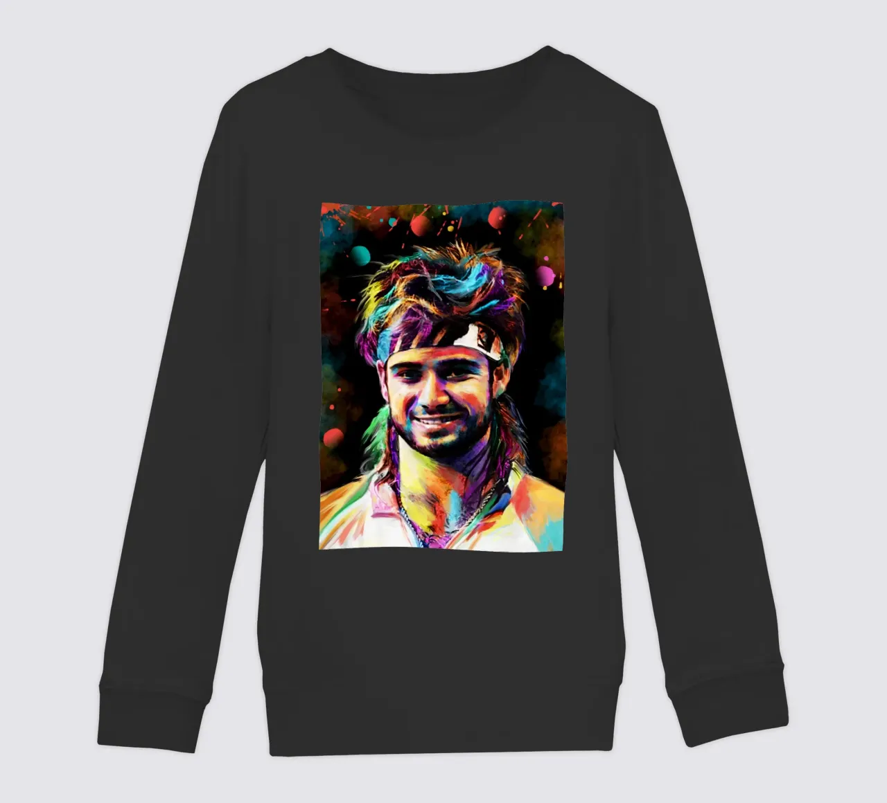 Andre Agassi abstract colorful pop art portrait felpa bambino da Lembayung art
