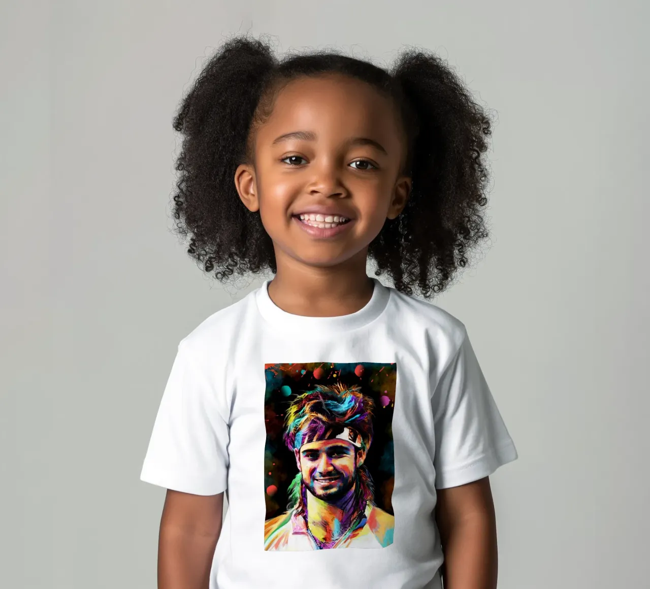 Andre Agassi abstract  colorful pop art portrait t-shirt bambini da Lembayung art