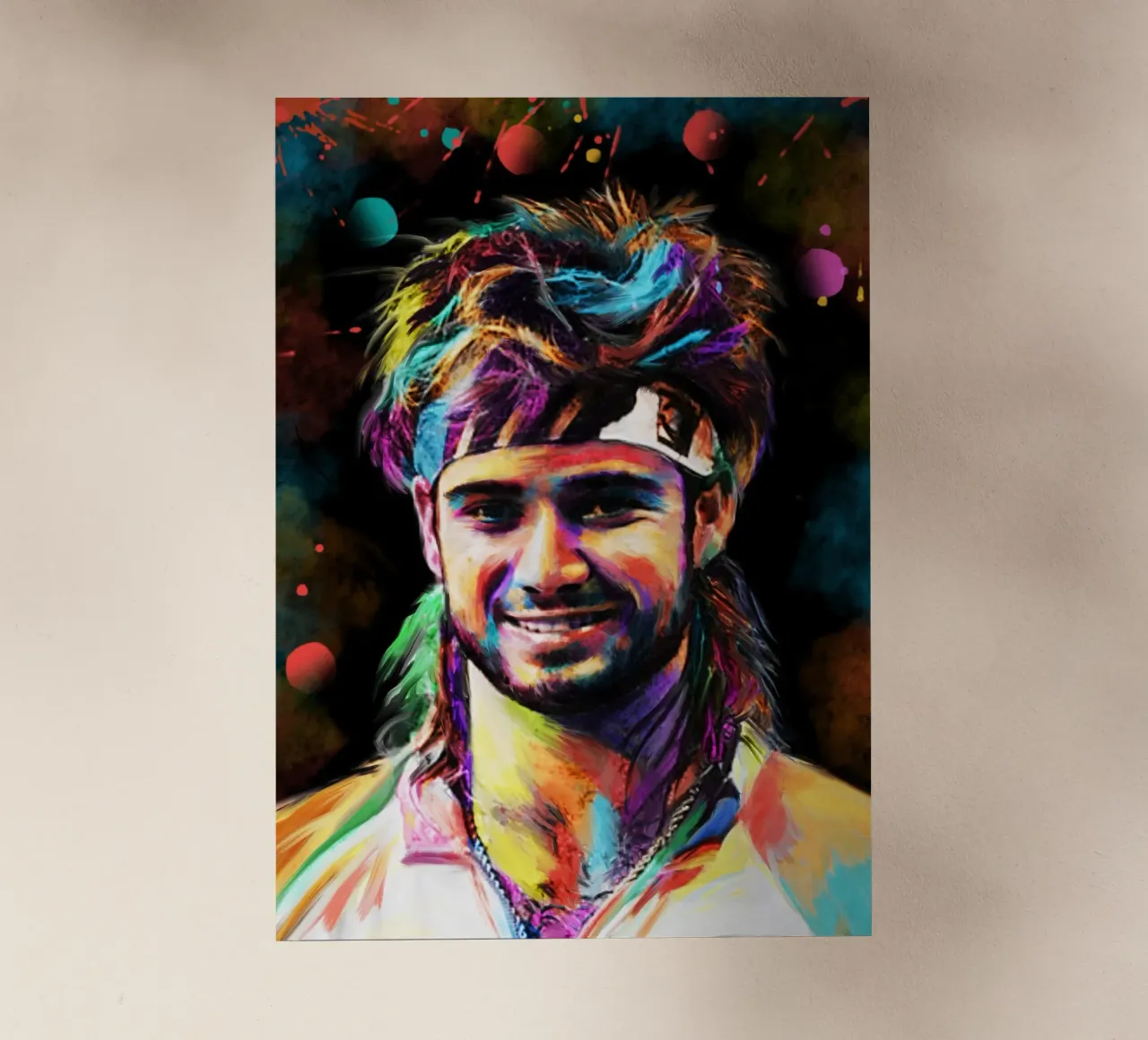 Andre Agassi abstract colorful pop art portrait pellicola backlit da Lembayung art