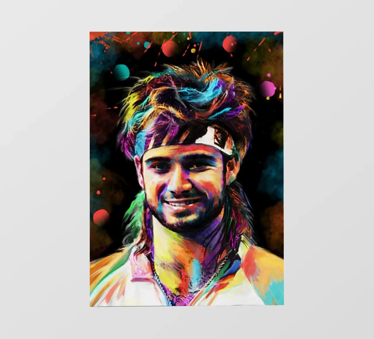 Andre Agassi abstract  colorful pop art portrait pellicola backlit da Lembayung art