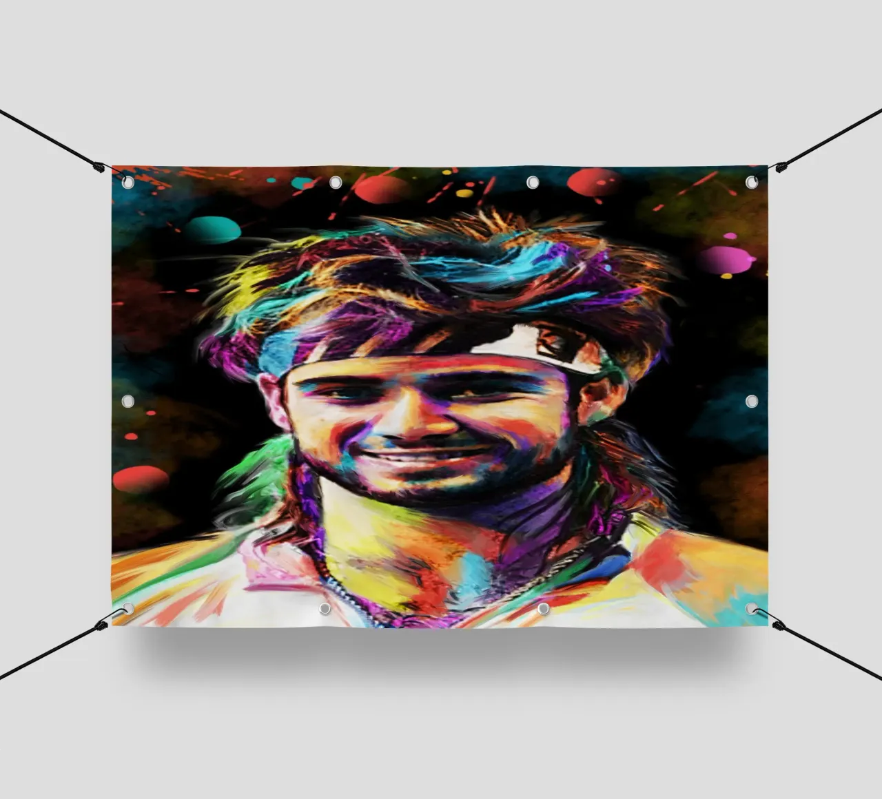 Andre Agassi abstract colorful pop art portrait telo in pvc da Lembayung art