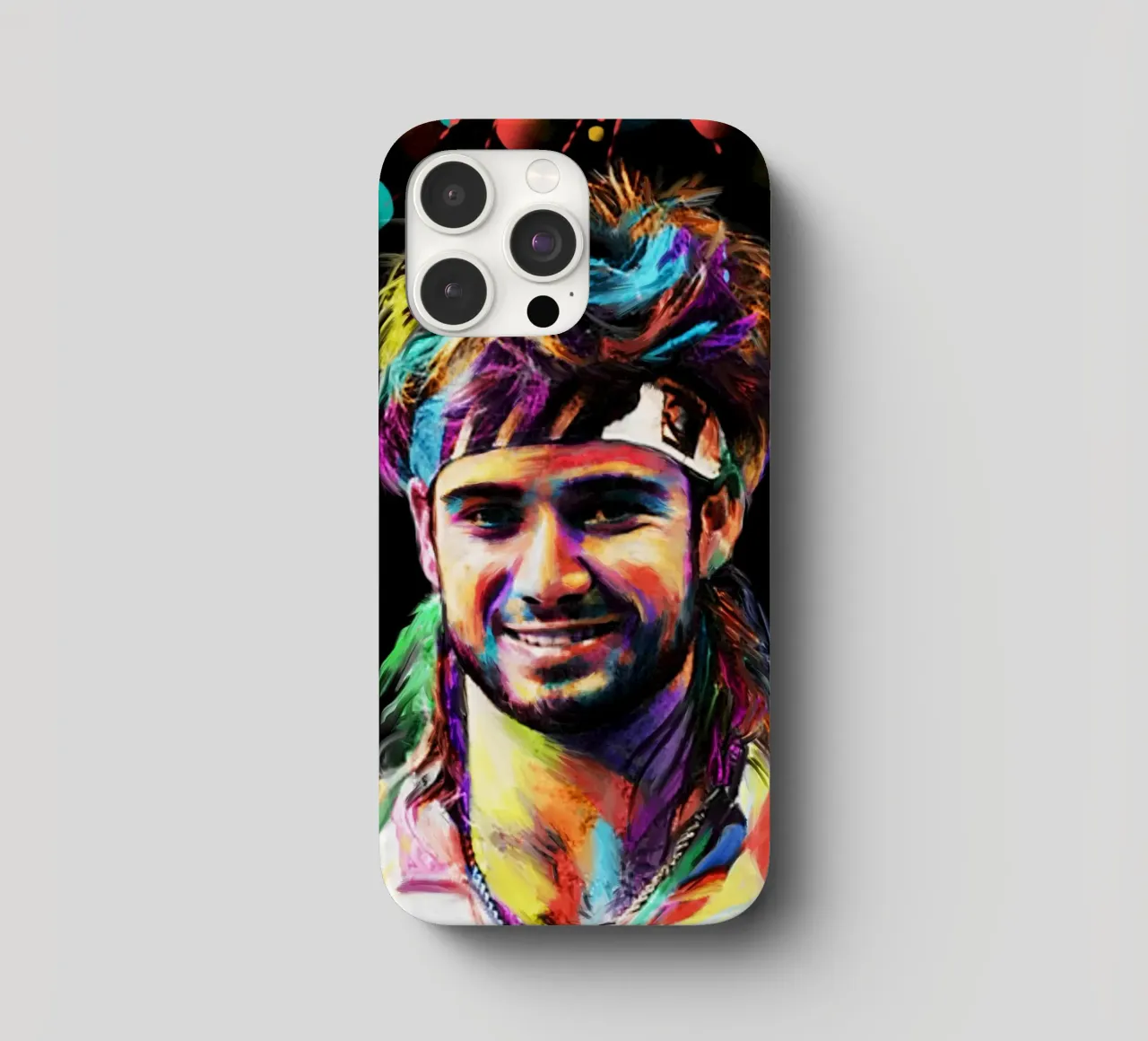 Andre Agassi abstract colorful pop art portrait cover iphone da Lembayung art