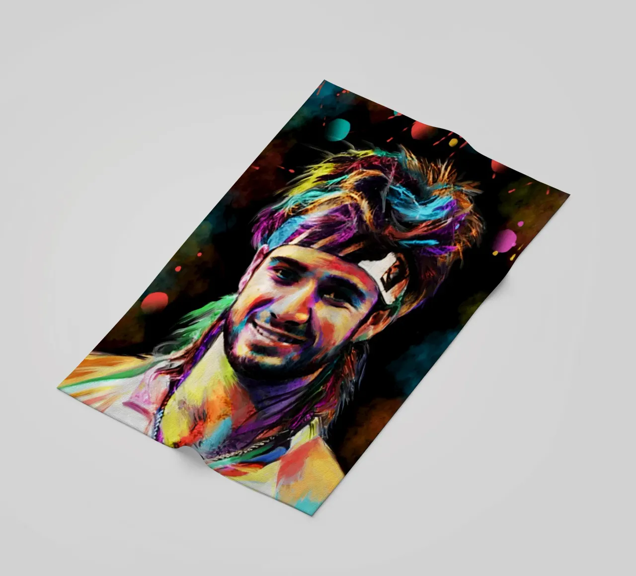 Andre Agassi abstract  colorful pop art portrait telo mare da Lembayung art