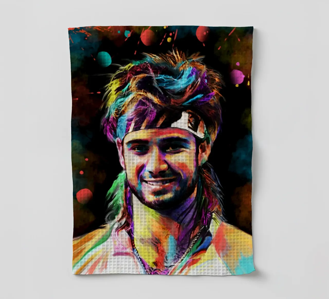 Andre Agassi abstract colorful pop art portrait canovaccio da cucina da Lembayung art