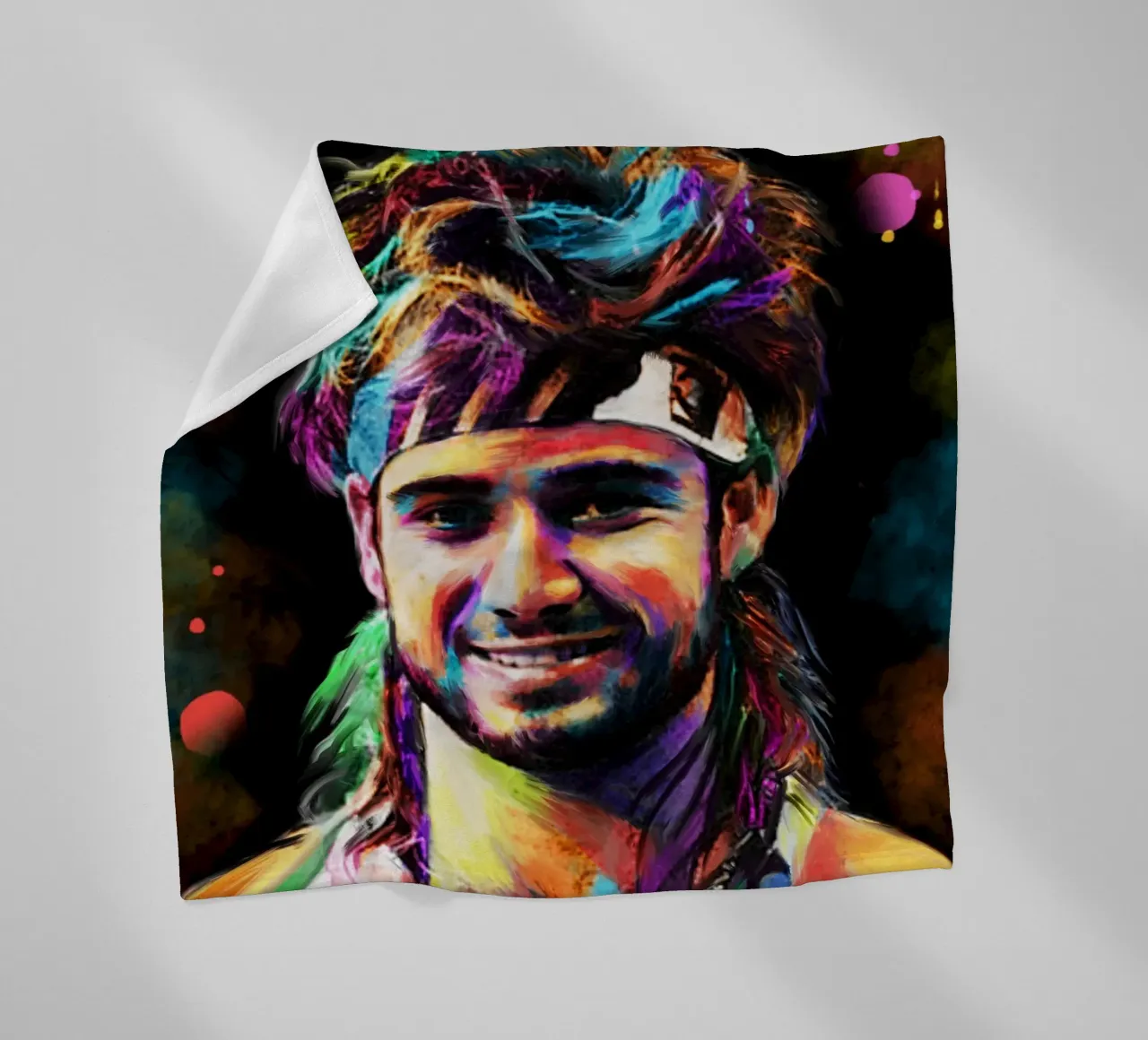 Andre Agassi abstract colorful pop art portrait coperta in pile da Lembayung art