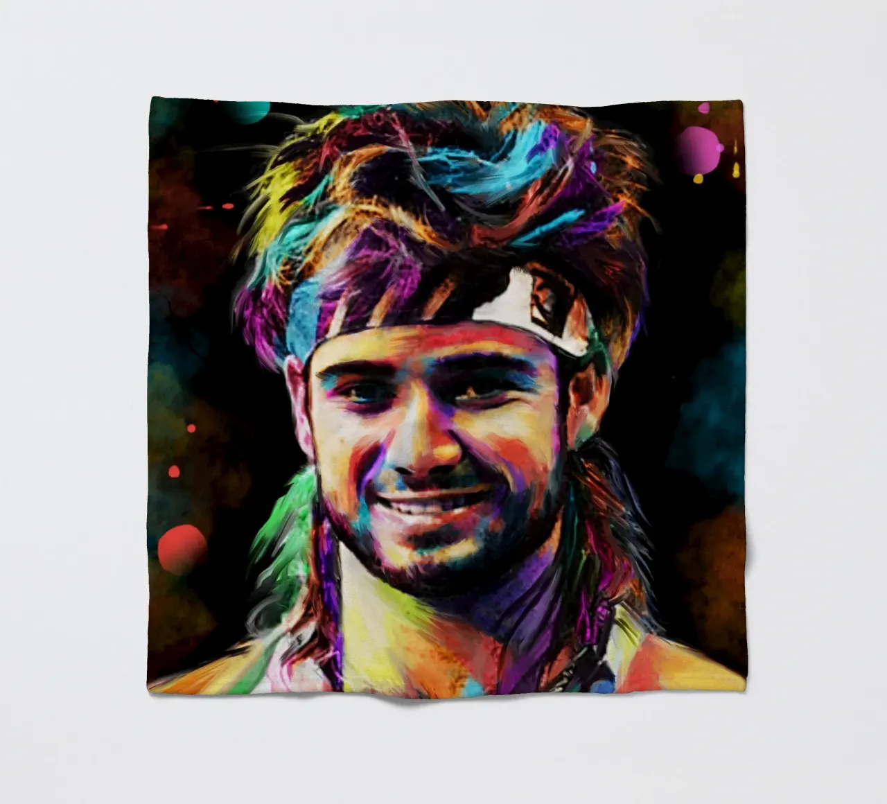 Andre Agassi abstract colorful pop art portrait coperta in pile da Lembayung art