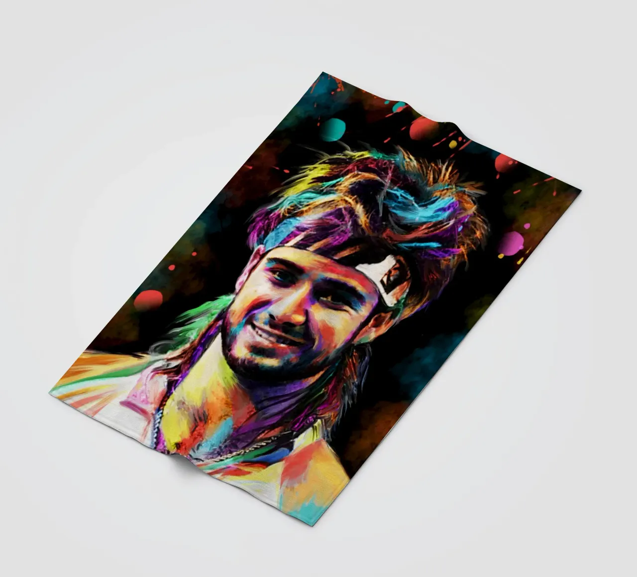 Andre Agassi abstract colorful pop art portrait coperta in pile da Lembayung art
