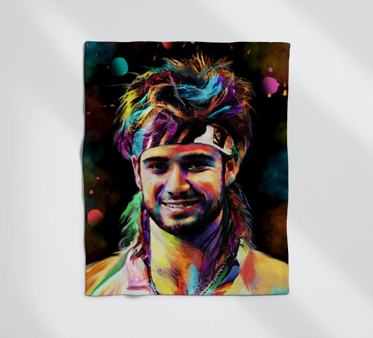 Andre Agassi abstract colorful pop art portrait coperta in pile da Lembayung art