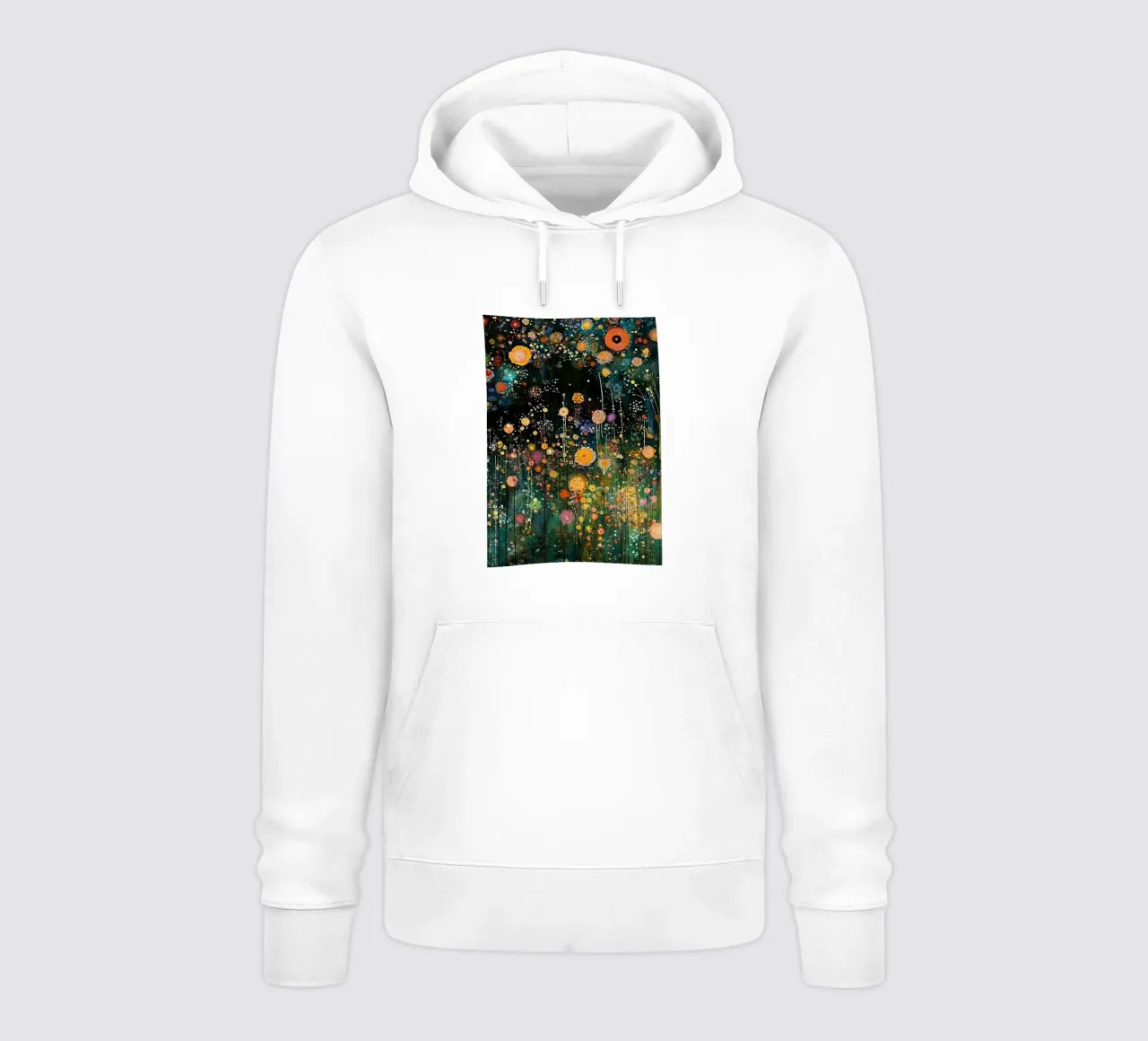 fiori giardino fiori di campo cielo notturno stelle felpa con cappuccio da Harley Wood