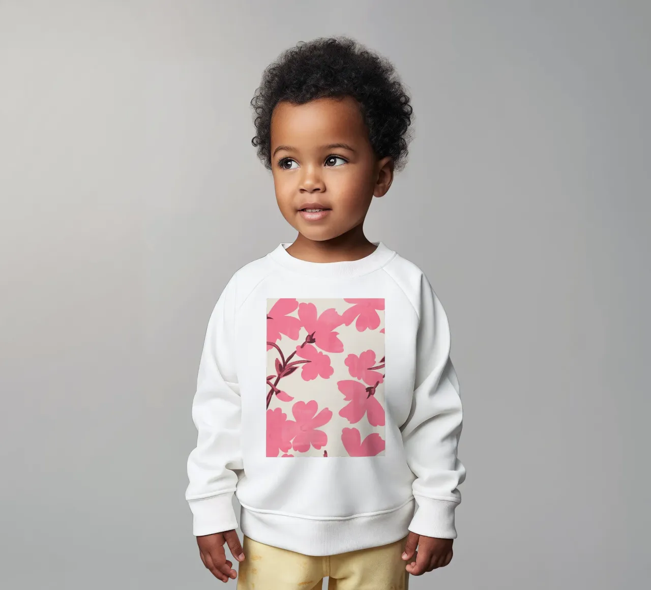 Fiori rosa felpa neonato da ThingDesign