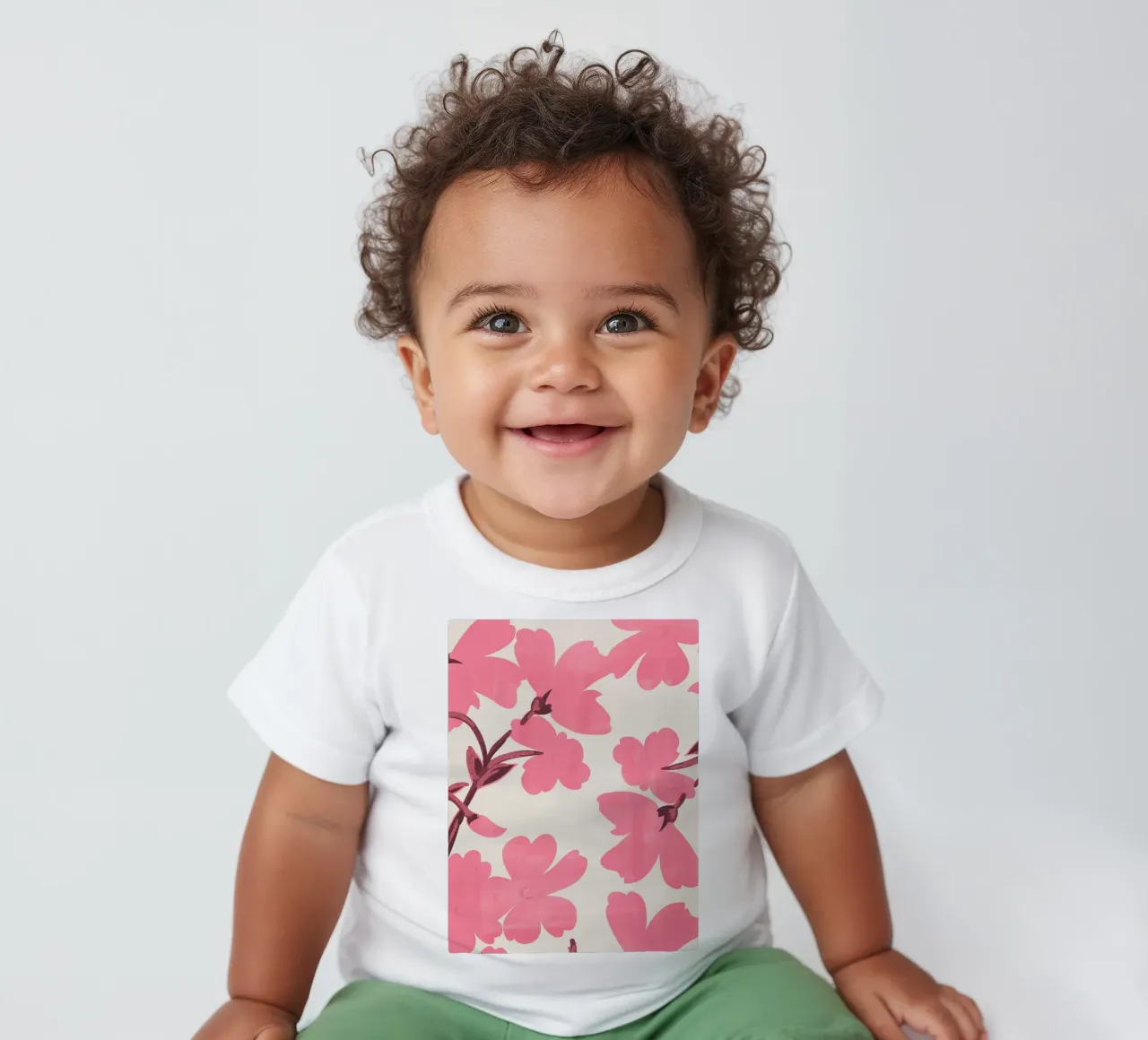 Fiori rosa maglietta neonato da ThingDesign