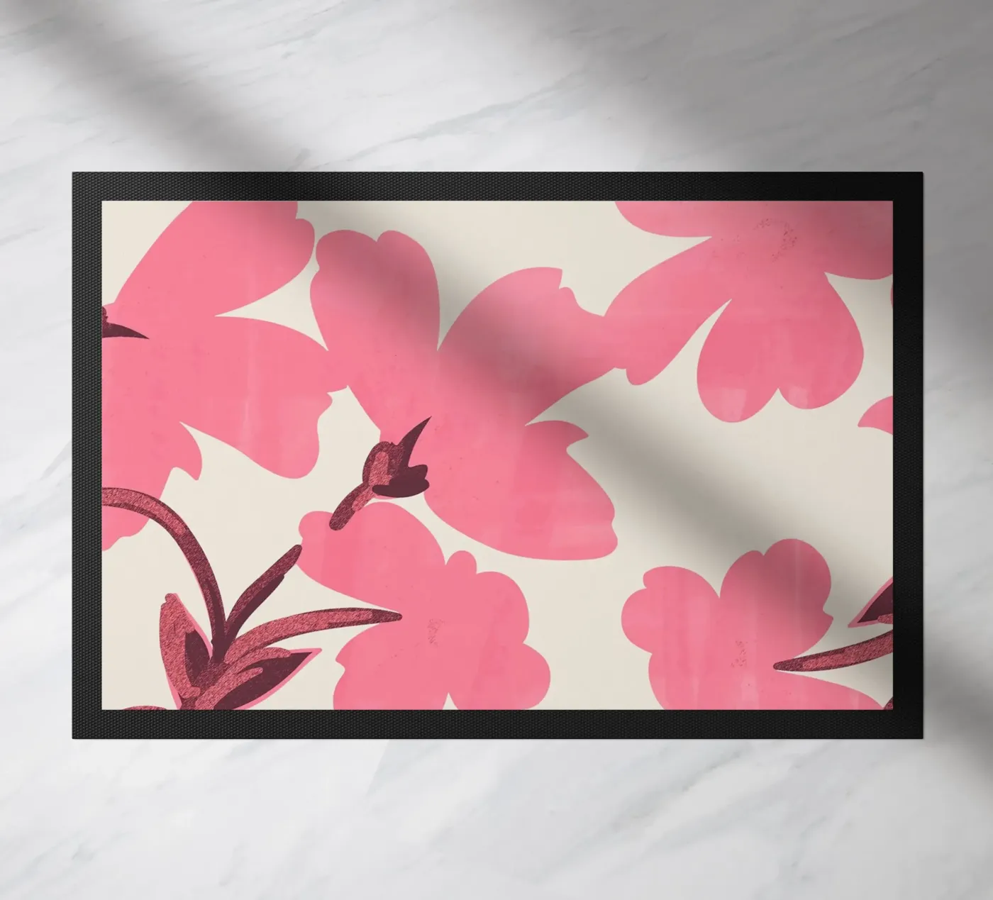 Pink flowers Fußmatte von ThingDesign