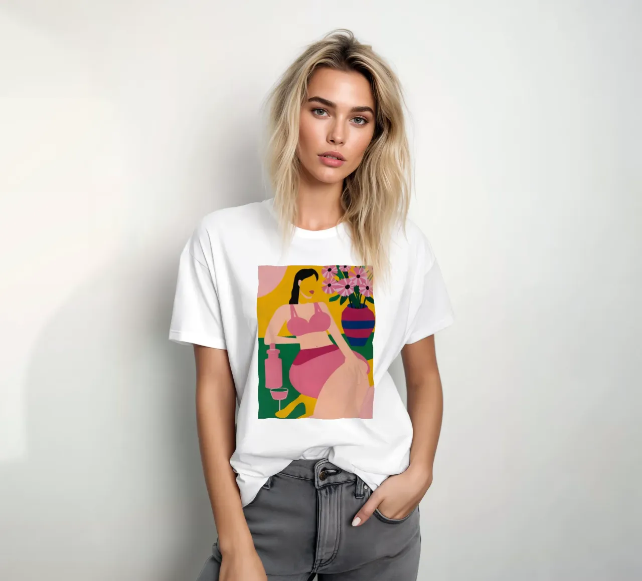 Sdraiarsi in fucsia t-shirt da Ink Pulse