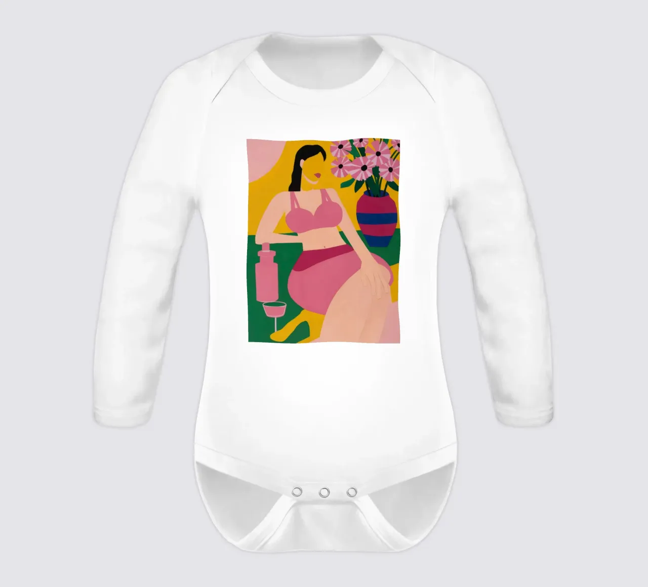 Sdraiarsi in fucsia body neonato maniche lunghe da Ink Pulse