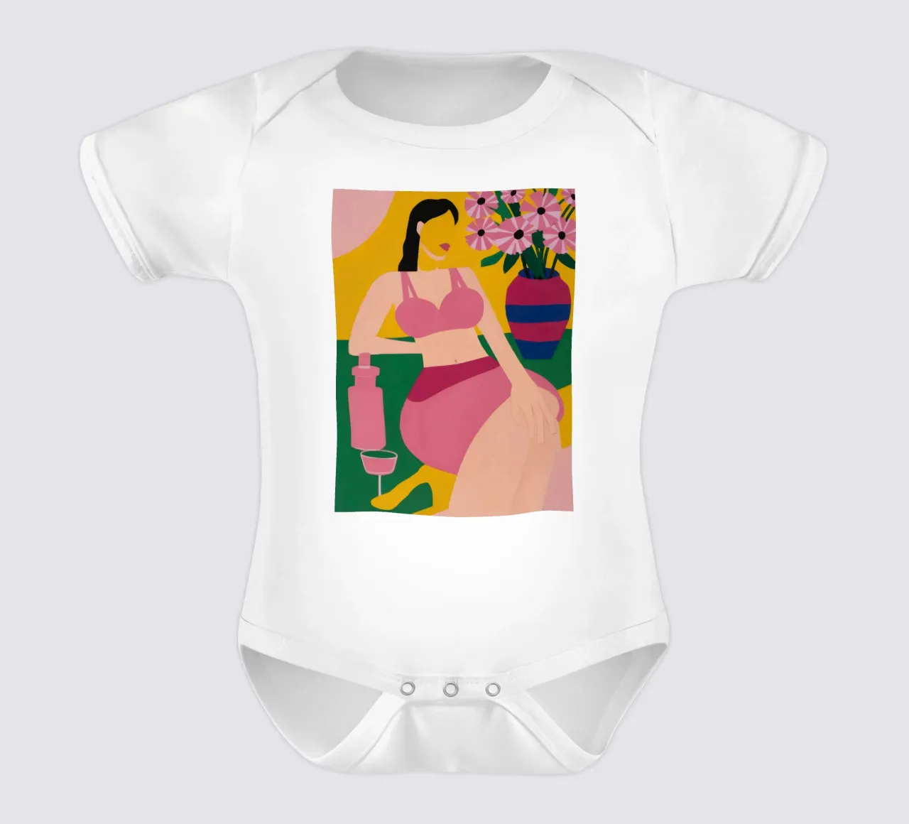 Sdraiarsi in fucsia body neonato maniche corte da Ink Pulse