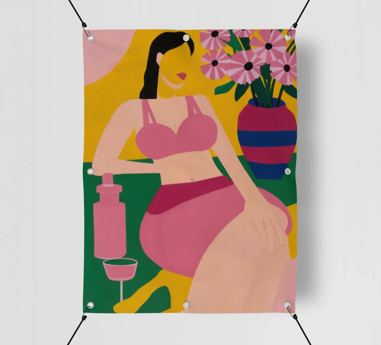 Sdraiarsi in fucsia telo in pvc da Ink Pulse