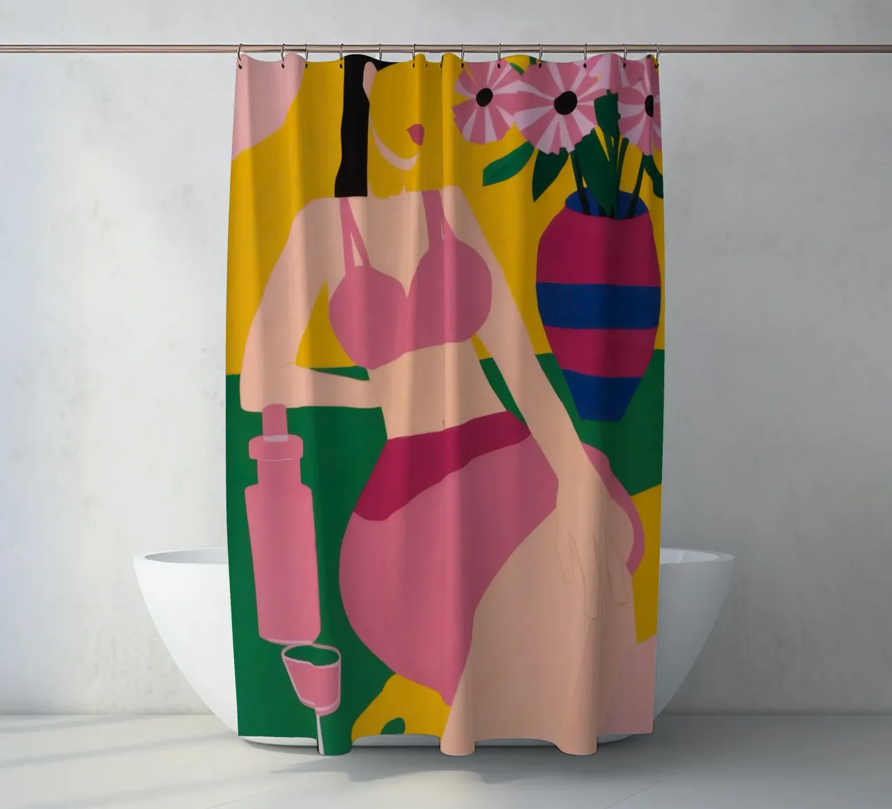 Sdraiarsi in fucsia tenda da doccia da Ink Pulse
