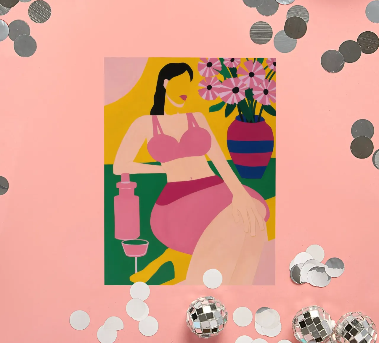 Sdraiarsi in fucsia adesivo da Ink Pulse