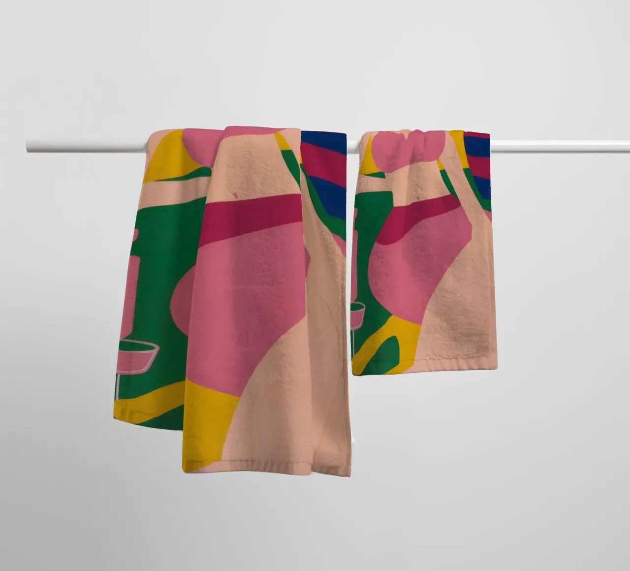 Sdraiarsi in fucsia asciugamano da bagno da Ink Pulse