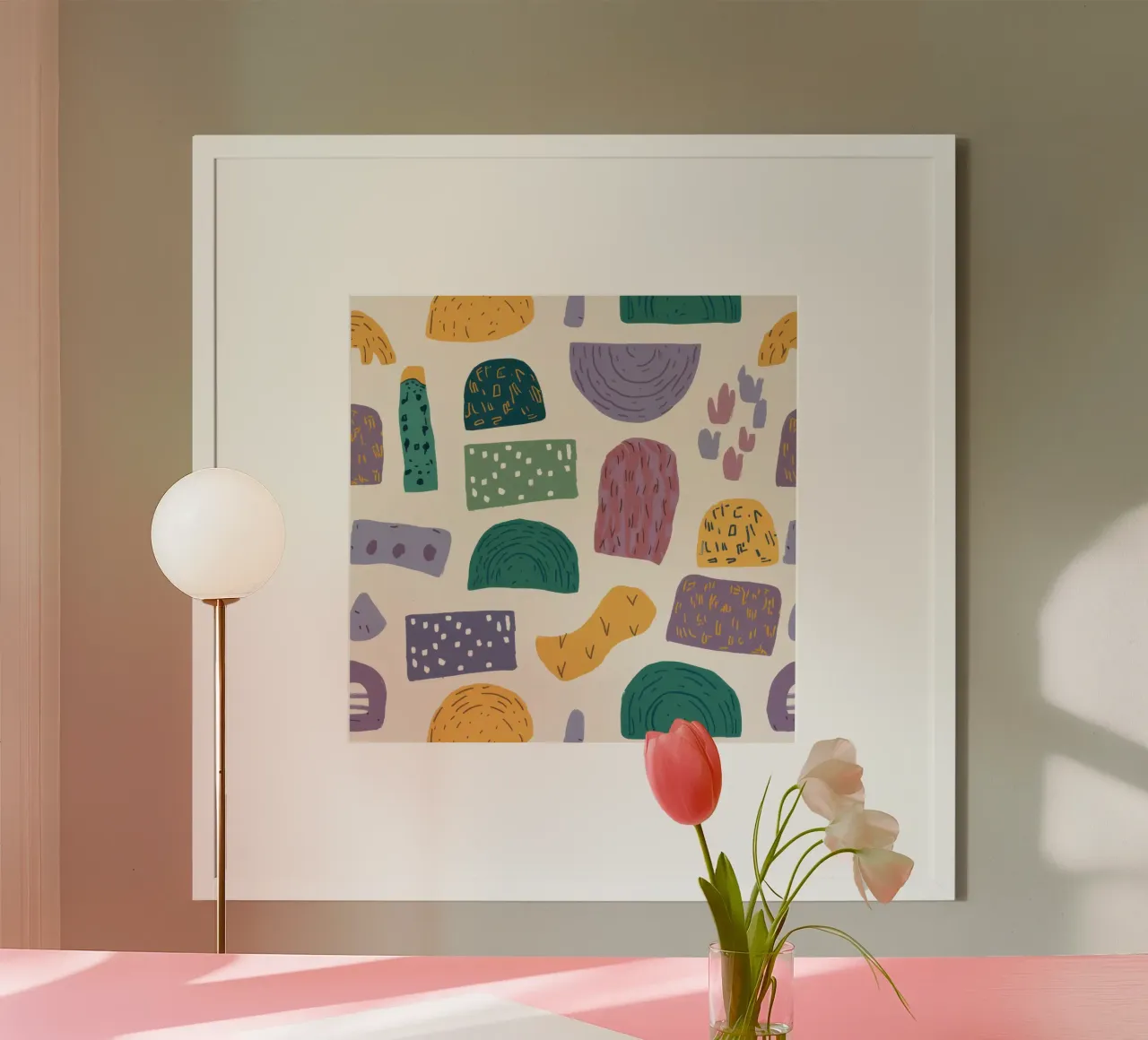 Pastellfarbener Terrazzo-Traum Poster von Ink Pulse